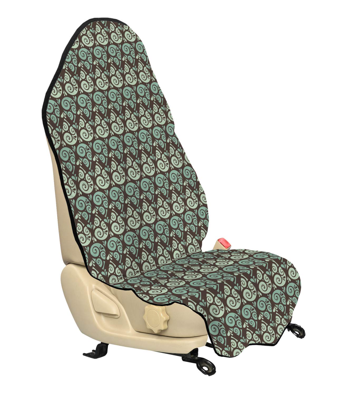 Ambesonne Universal Car Seat Cover - Abstract Raindrop & Swirl Pattern, Non-Slip Backing, 30
