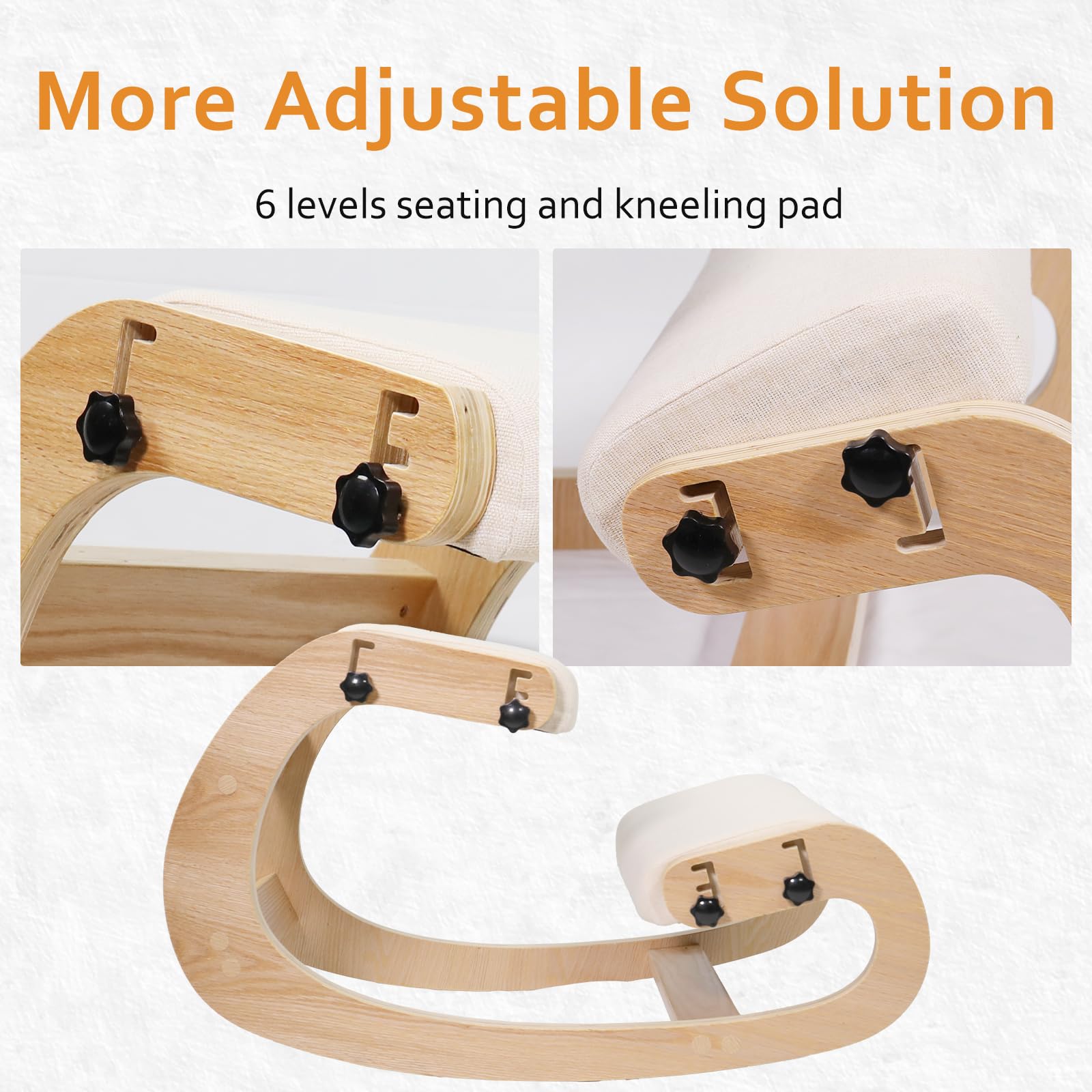 Ergonomic Adjustable Kneeling Chair for Back Pain Relief - Office Desk Posture Stool with Multiple Height Settings - Improves Posture & Comfort - Perfect for Home Office, Gaming & Meditation