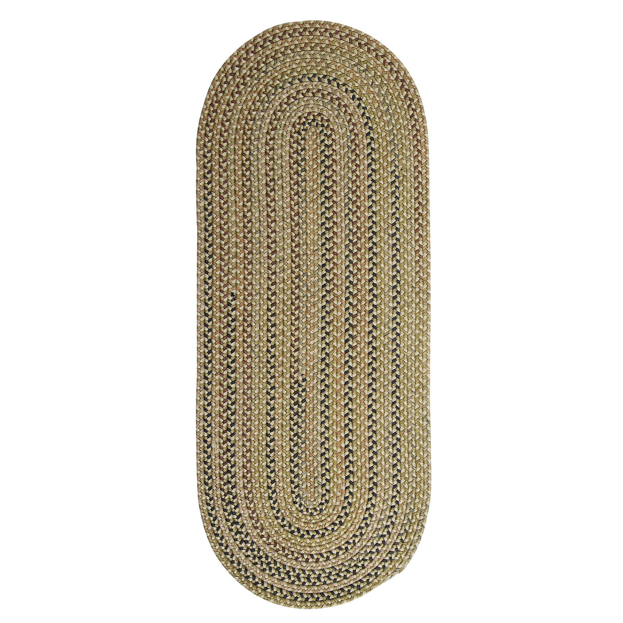 Colonial Mills Charlesgate Green 2x7 Braided Rug - Non-Slip Kitchen Mat, Durable Indoor/Outdoor Floor Runner for Entryway, Living Room, Bedroom & Patio