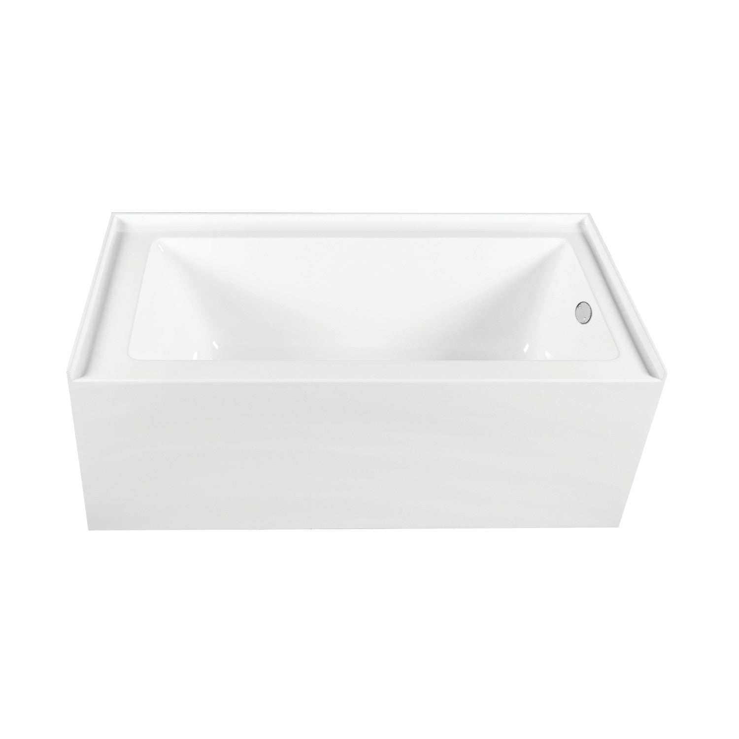 Aqua Eden 60 Inch Acrylic Rectangular 3 Wall Alcove Bathtub - Right Hand Drain, Glossy White with Polished Chrome Finish | Perfect for Modern Bathroom Renovation & Spa-Like Relaxation