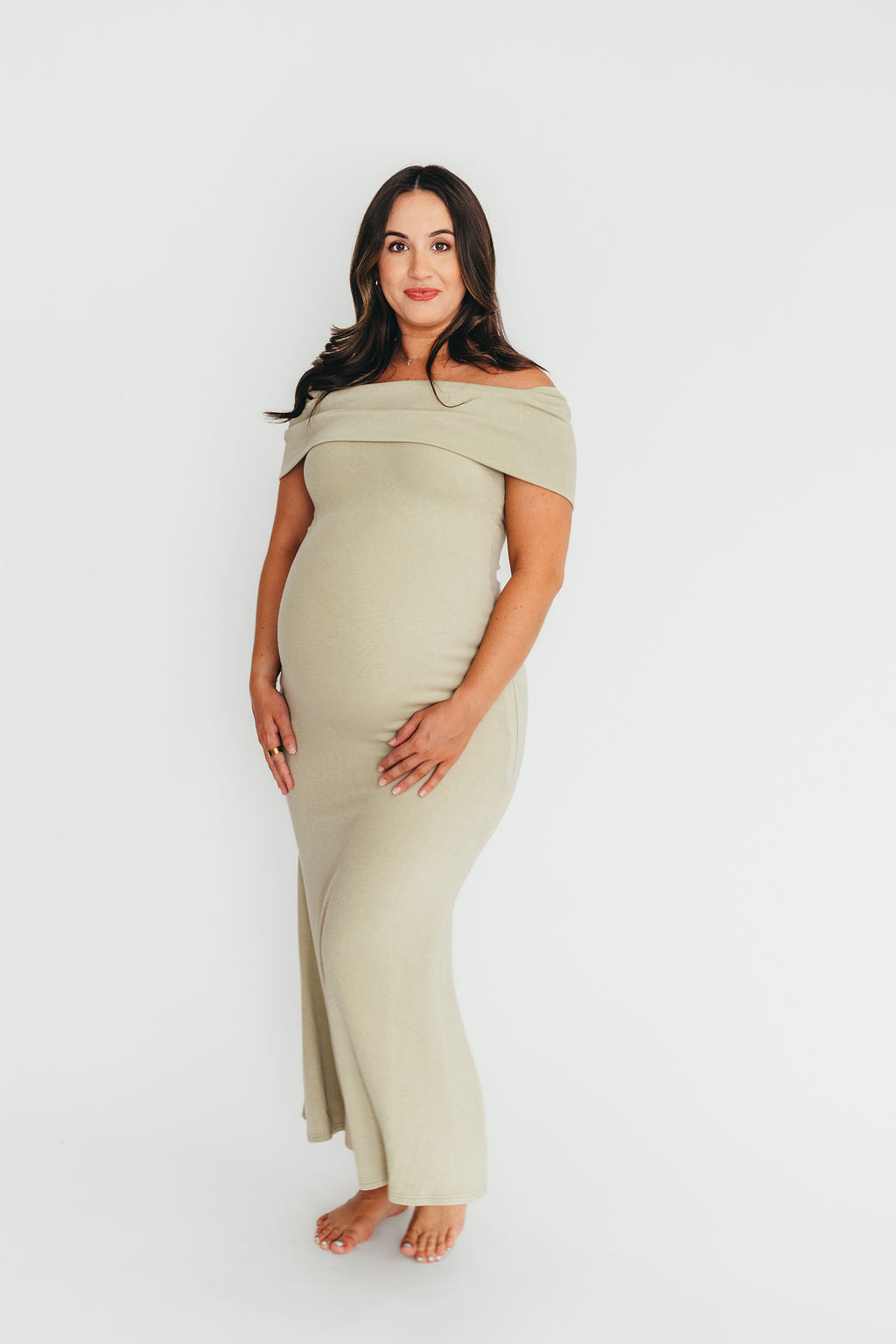 Monroe Maxi Dress in Sage - Bump Friendly Maternity Dress for Women | Comfortable & Stylish Pregnancy Outfit for Casual Wear, Baby Showers & Special Occasions