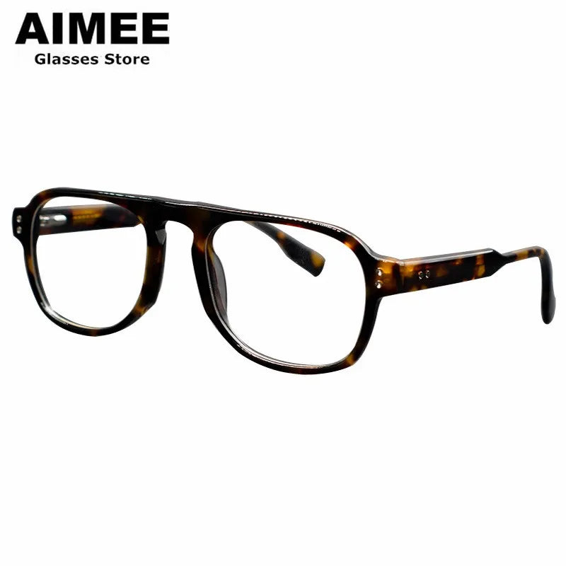 Aimee Unisex Full Rim Square Acetate Eyeglasses 14245 - Stylish & Durable Eyewear for Men & Women - Perfect for Work, Reading & Fashion Accessories