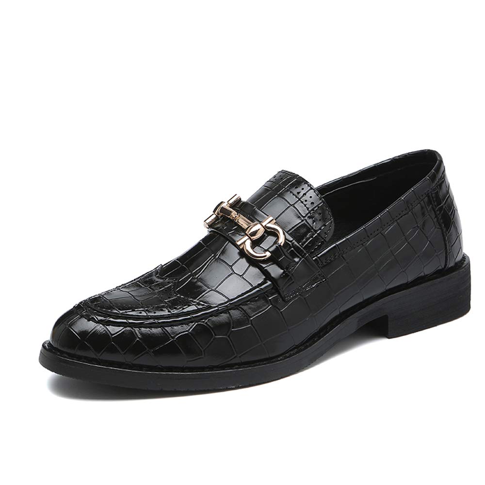 Premium Men's Crocodile Leather Loafers - Fashion Pointed Toe Slip-On Dress Shoes for Wedding, Party & Night Club | Comfortable & Stylish Formal Footwear for Special Occasions
