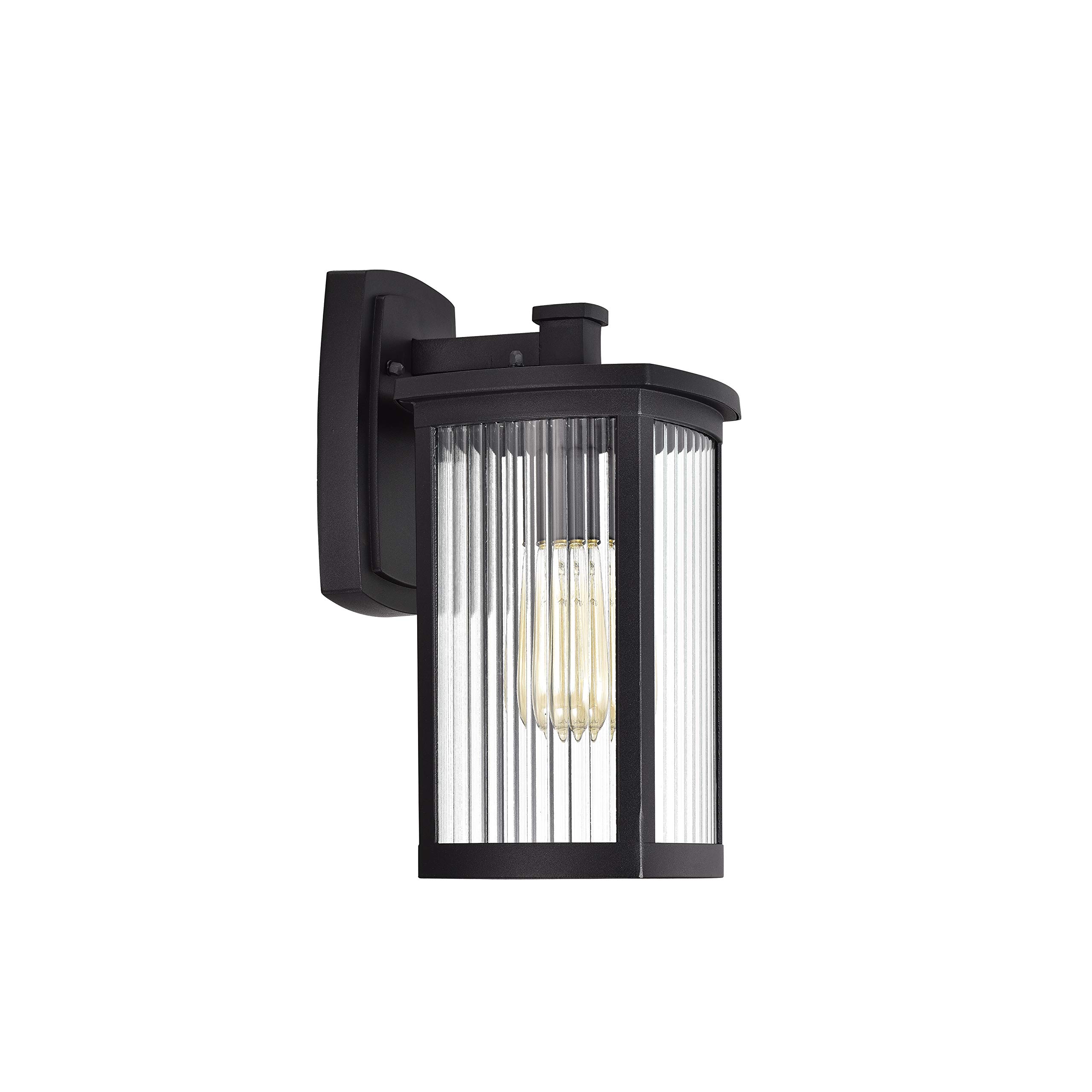 Chloe Lighting Evie Transitional 1-Light Textured Black Outdoor Wall Sconce - 14