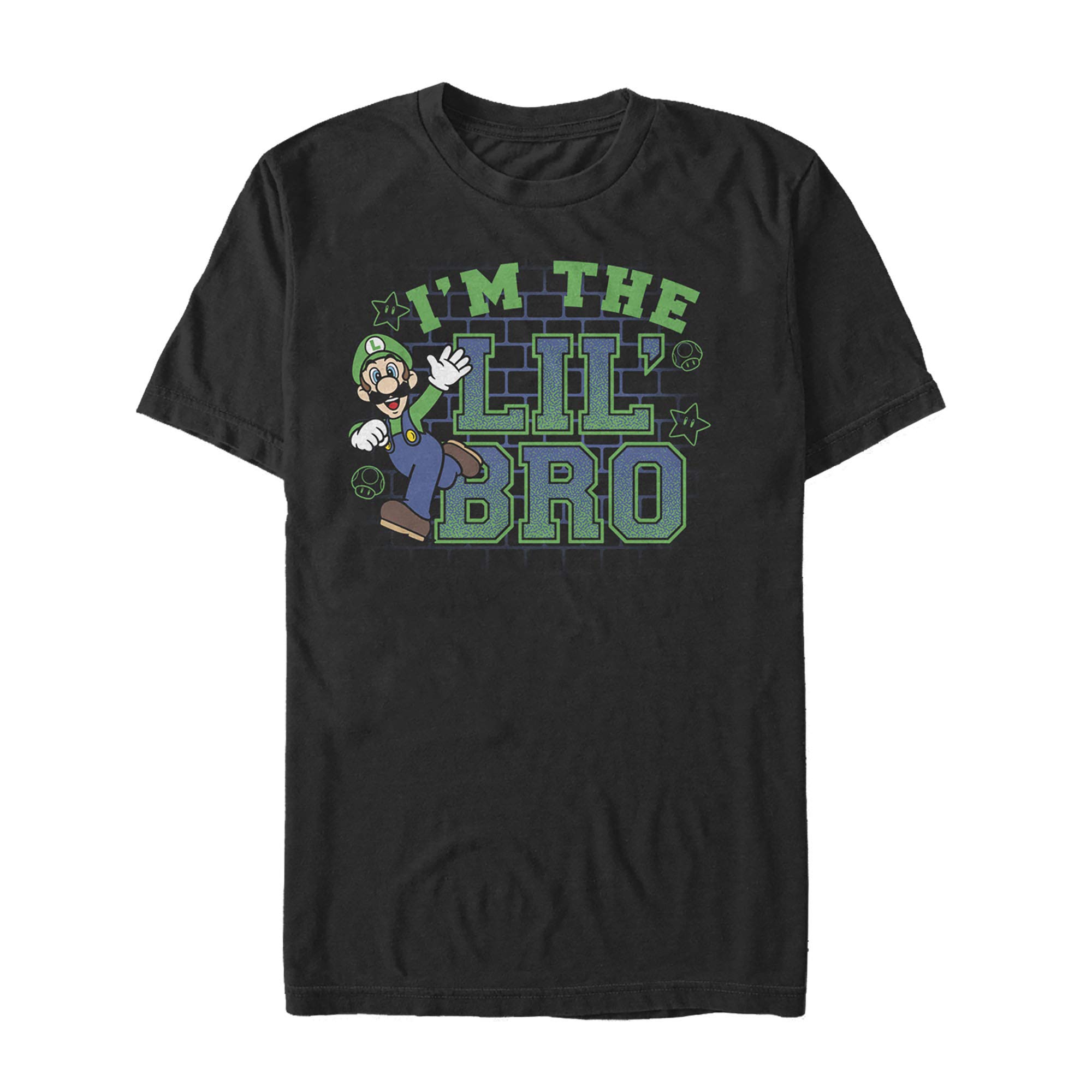 Nintendo Luigi Lil' Bro Graphic T-Shirt for Men | Official Licensed Mario Bros Merch | Perfect for Gaming, Cosplay & Casual Wear
