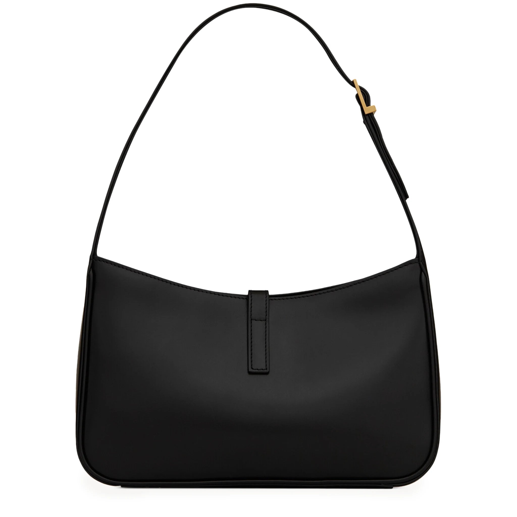 Saint Laurent Logo Plaque Black Hobo Bag - Luxury Leather Shoulder Purse for Women | Perfect for Work, Travel & Evening Out