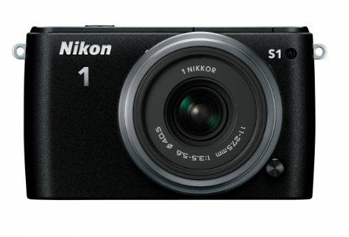 Nikon 1 S1 Mirrorless Digital Camera with 11-27.5mm Lens (Black) - Compact & Lightweight for Travel, Vlogging & Everyday Photography