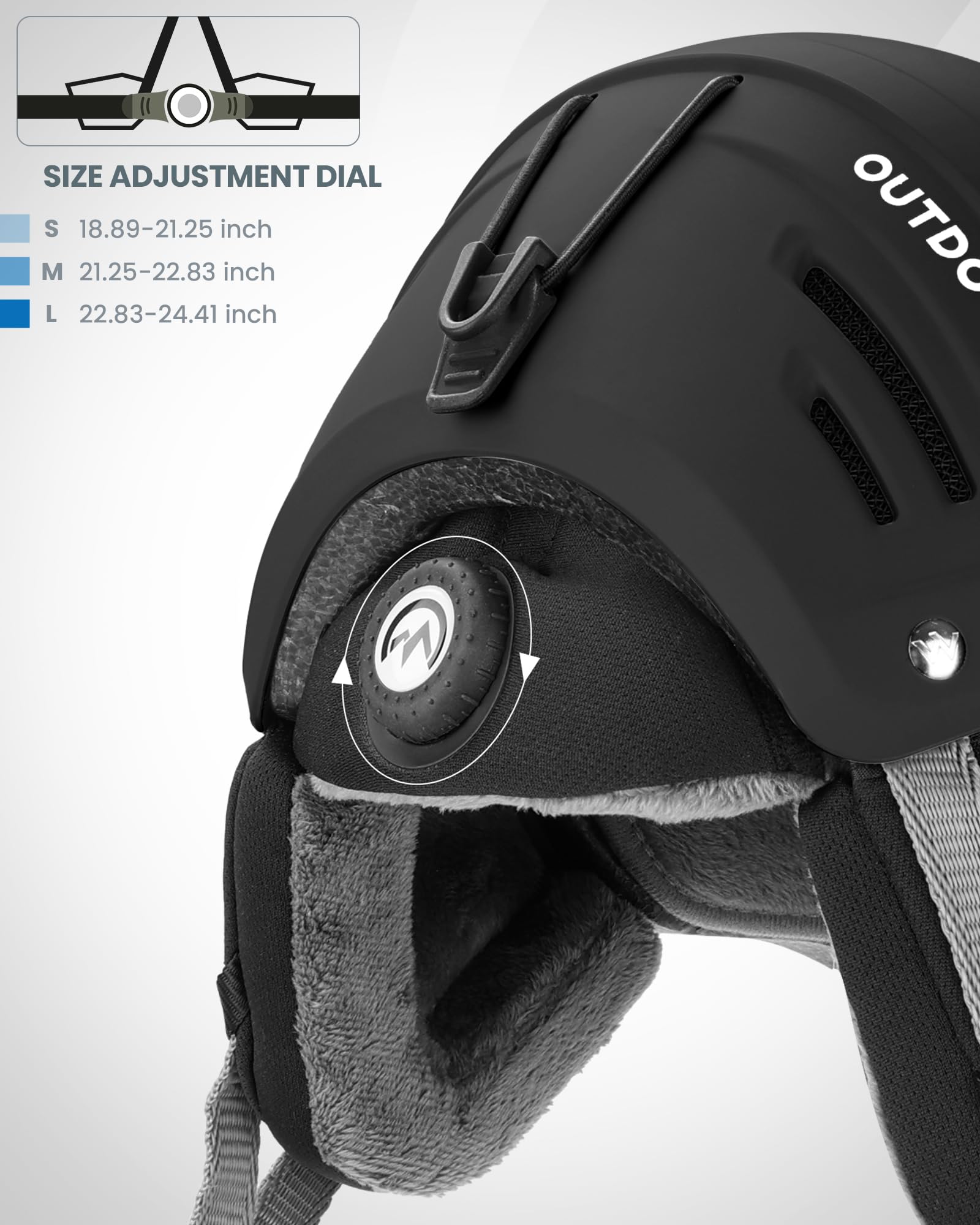 OutdoorMaster Kelvin II Ski Helmet with Wireless Bluetooth - Adjustable Snowboard Helmet for Men, Women & Youth - Built-in Headphones for Music & Calls - Perfect for Skiing, Snowboarding & Winter Sports