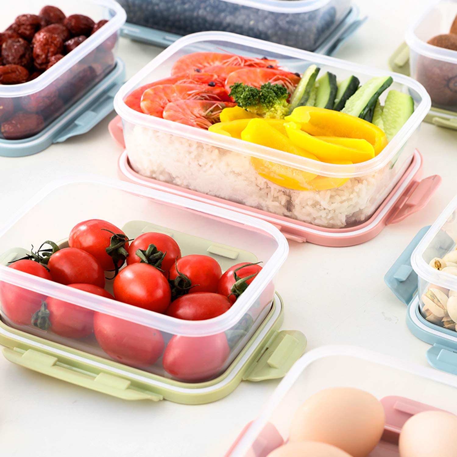 Airtight Food Storage Containers Set with Lids - 10-Piece Plastic Bento Lunch Boxes for Meal Prep | Microwave, Dishwasher & Freezer Safe | Perfect for Office, School & Picnic (Green)