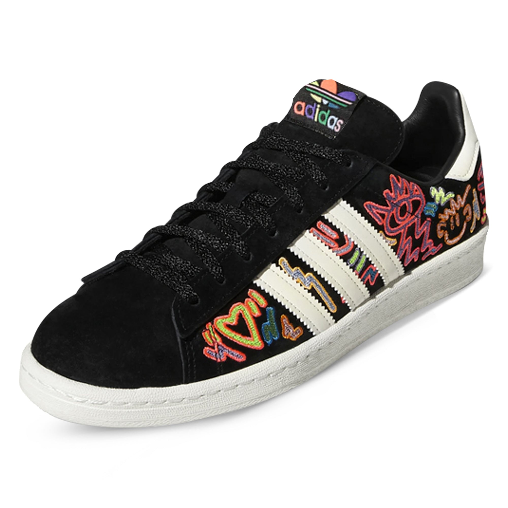 Adidas Campus 80s Pride Sneakers - Black & Multicolor Retro Running Shoes for Men & Women | Perfect for Casual Wear, Street Style & Pride Events