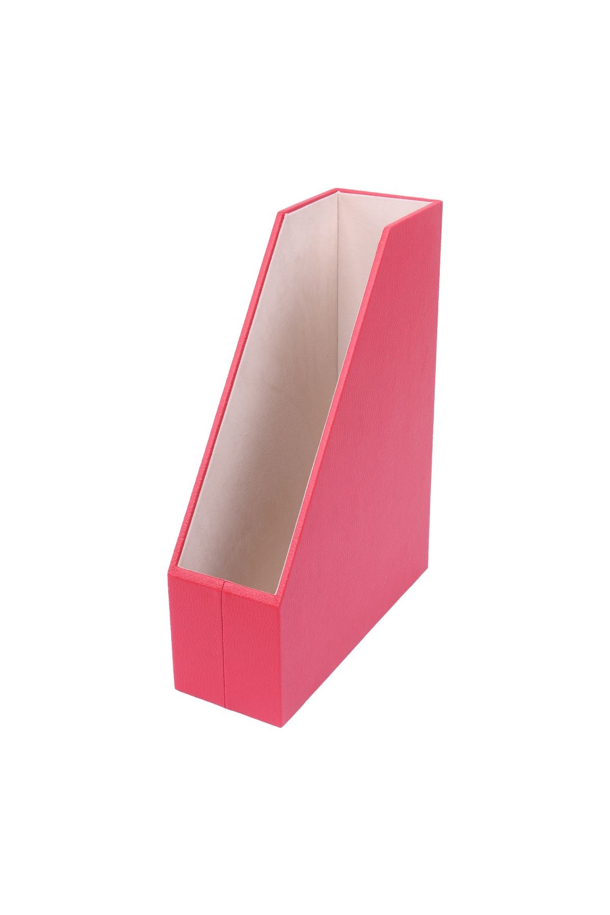 MOOG Faux Leather Magazine Holder & File Organizer - Stylish Desktop Storage for Office, Home, or Dorm Room Organization