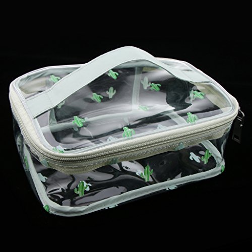 Clear PVC Travel Makeup Bag with Zipper - Waterproof Toiletry Organizer for Cosmetics & Wash Tools (Size 6) - Perfect for Travel, Gym, and Daily Storage