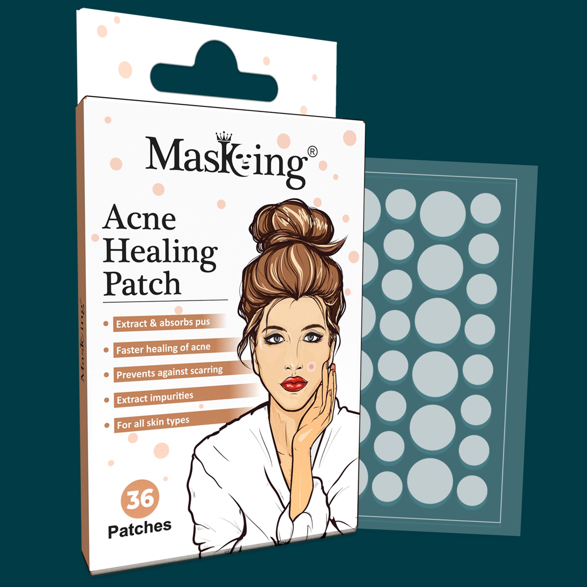 Hydrocolloid Acne Pimple Patches for Face - 72 Invisible Spot Treatment Dots (Pack of 2) | Clear Blemish Cover for Overnight Healing & Makeup Application