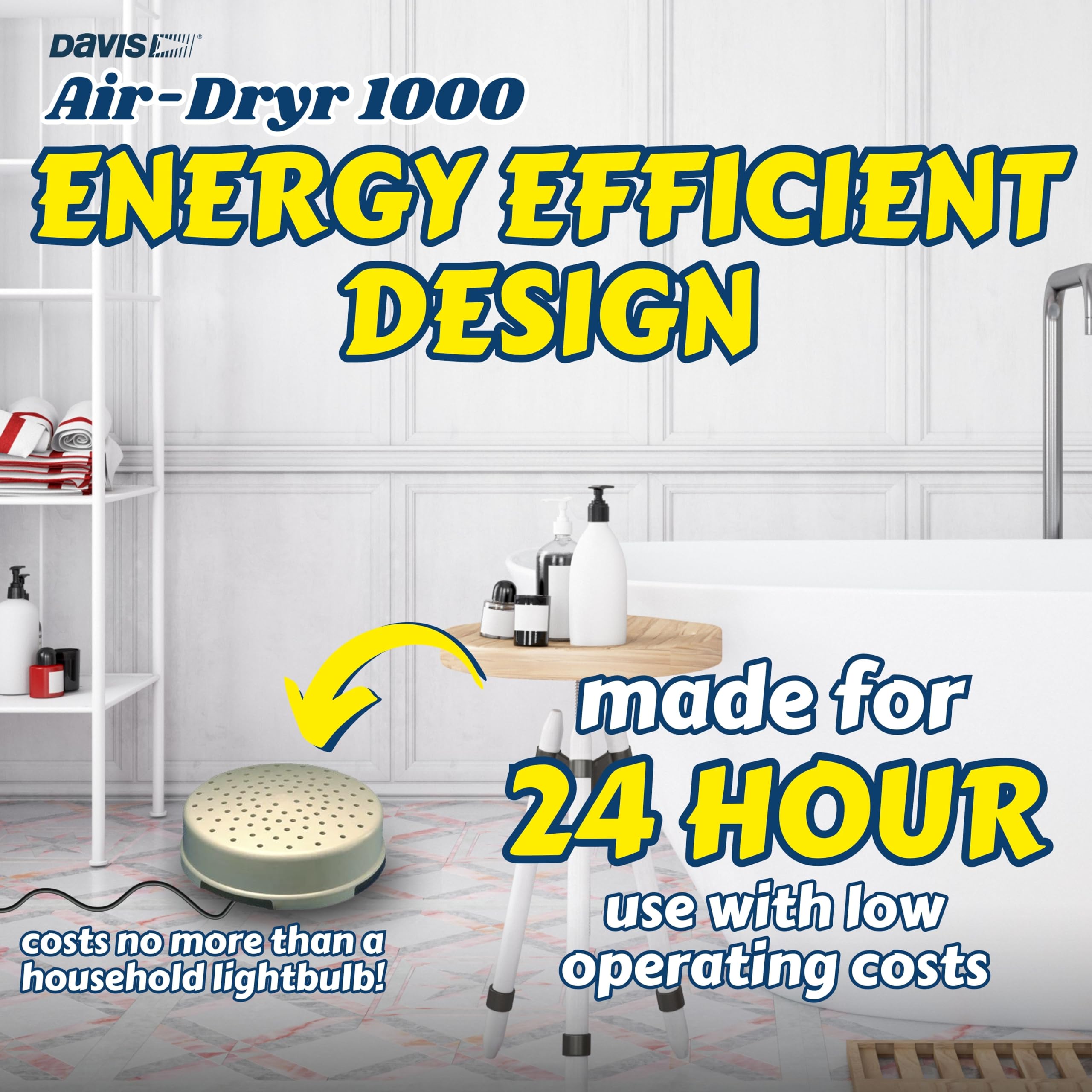 Davis Instruments Air-Dryr 1000 Dehumidifier Bundle (2 Pack) - Ultra Quiet Boat Dehumidifier for Moisture Control & Wet Air Solution - Portable RV Space Heater & Compact Electric Boat Heater for Camping, Marine Use & Small Spaces