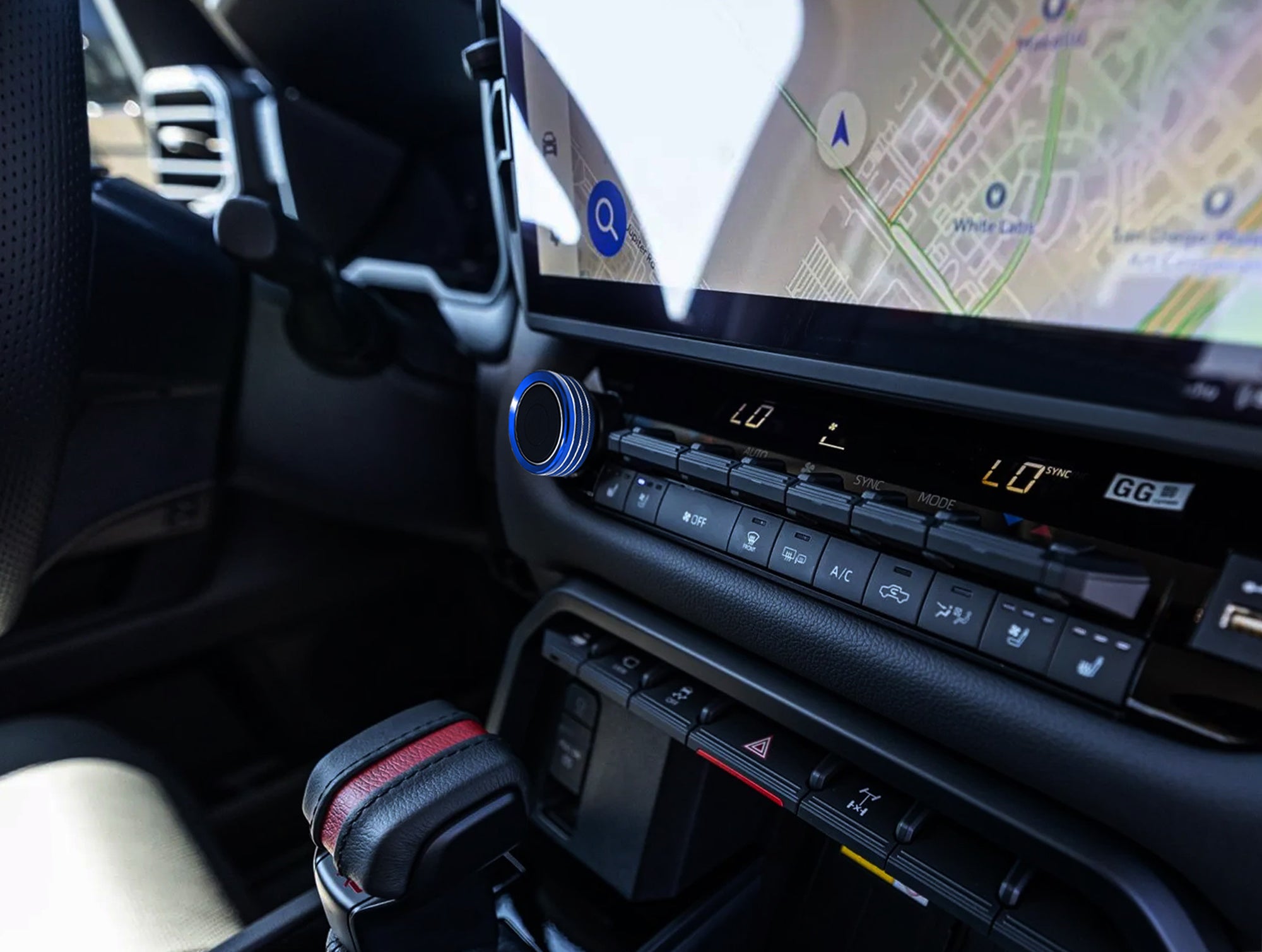 2 TRD Blue Driving Mode & Volume Knob Covers for 2022+ Toyota Tundra & Sequoia with 14