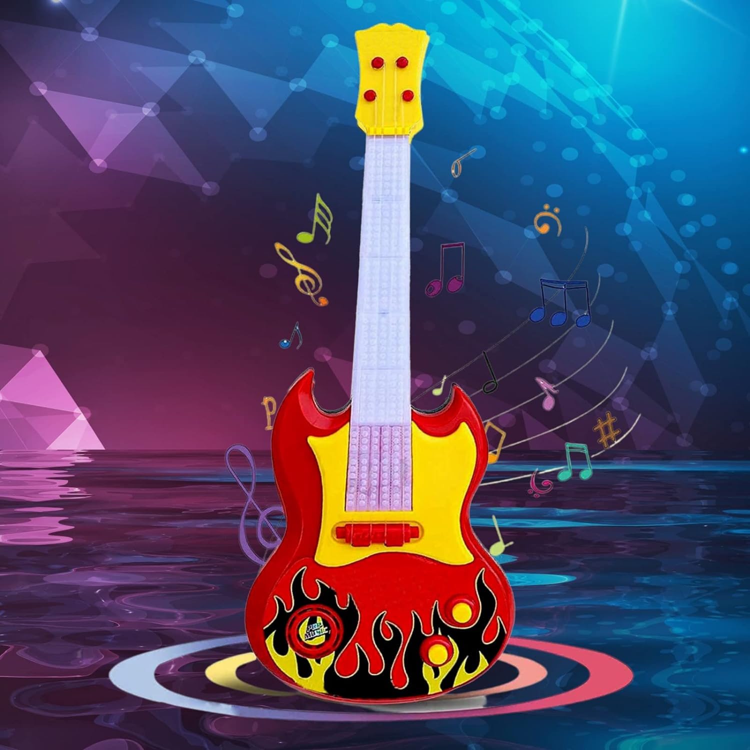 **Imagine Music & Lights Guitar Toy for Kids - 15 Inch Musical Instrument with Demo Sounds, LED Lights - Perfect Birthday Gift for Boys & Girls - Great for Pretend Play, Music Learning & Party Fun**