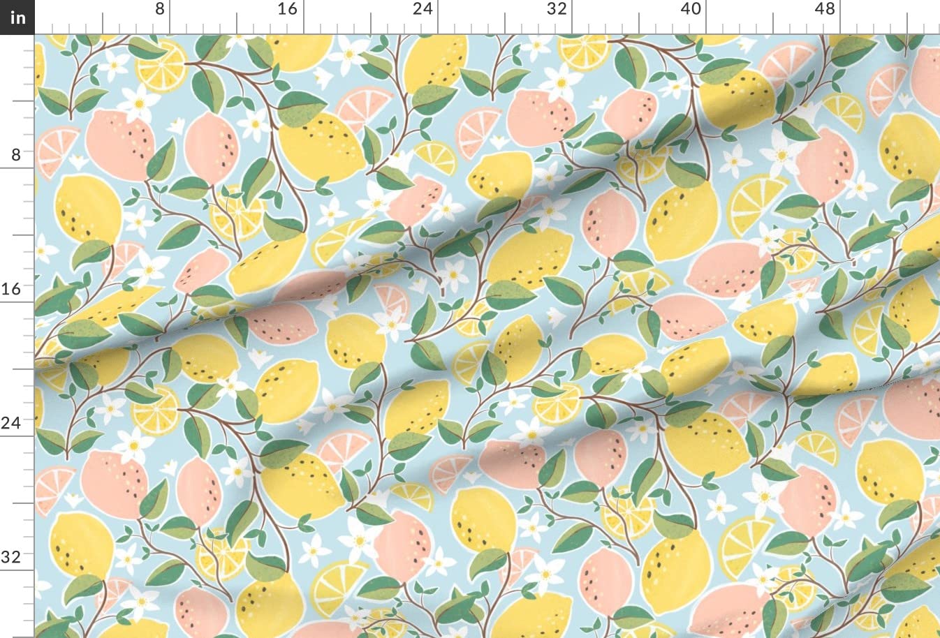 Pink Lemonade Printed Satin Fabric Fat Quarter - Premium Spoonflower Fabric for Sewing, Lining, Apparel, Fashion, Blankets & Home Decor - Perfect for DIY Projects, Quilting, and Room Decoration