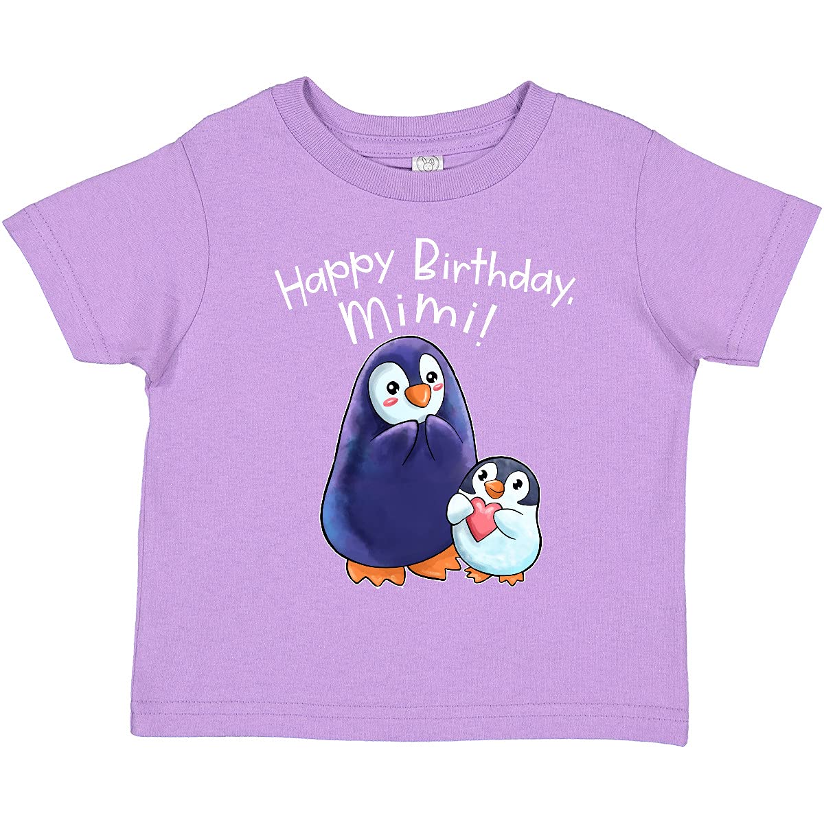 Inktastic Happy Birthday Mimi Cute Penguins Toddler T-Shirt | Adorable Penguin Design Kids Birthday Outfit | Perfect for Birthday Parties & Family Celebrations