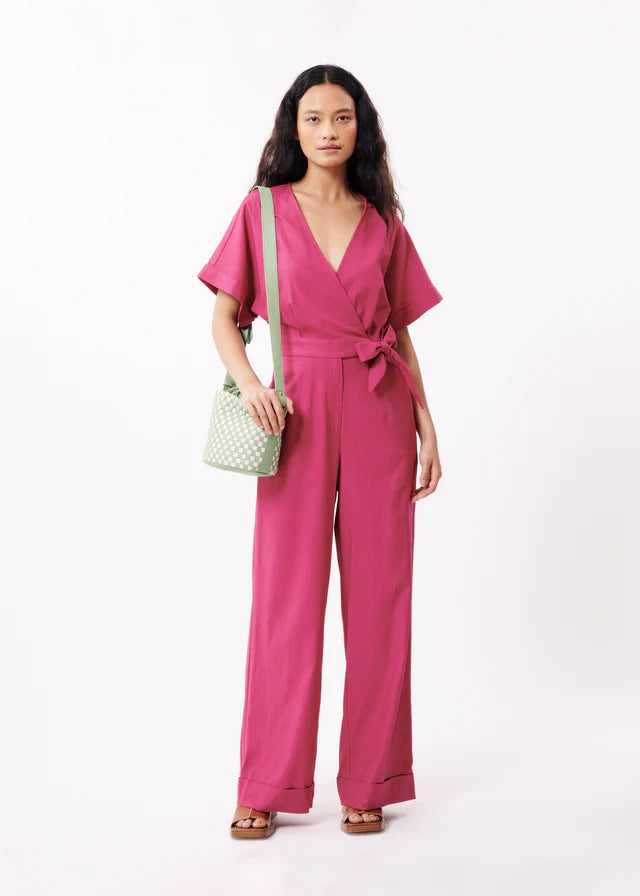 ADJA Women's Pink Jumpsuit - Stylish One Piece Romper for Casual Outings, Parties & Summer Vacations