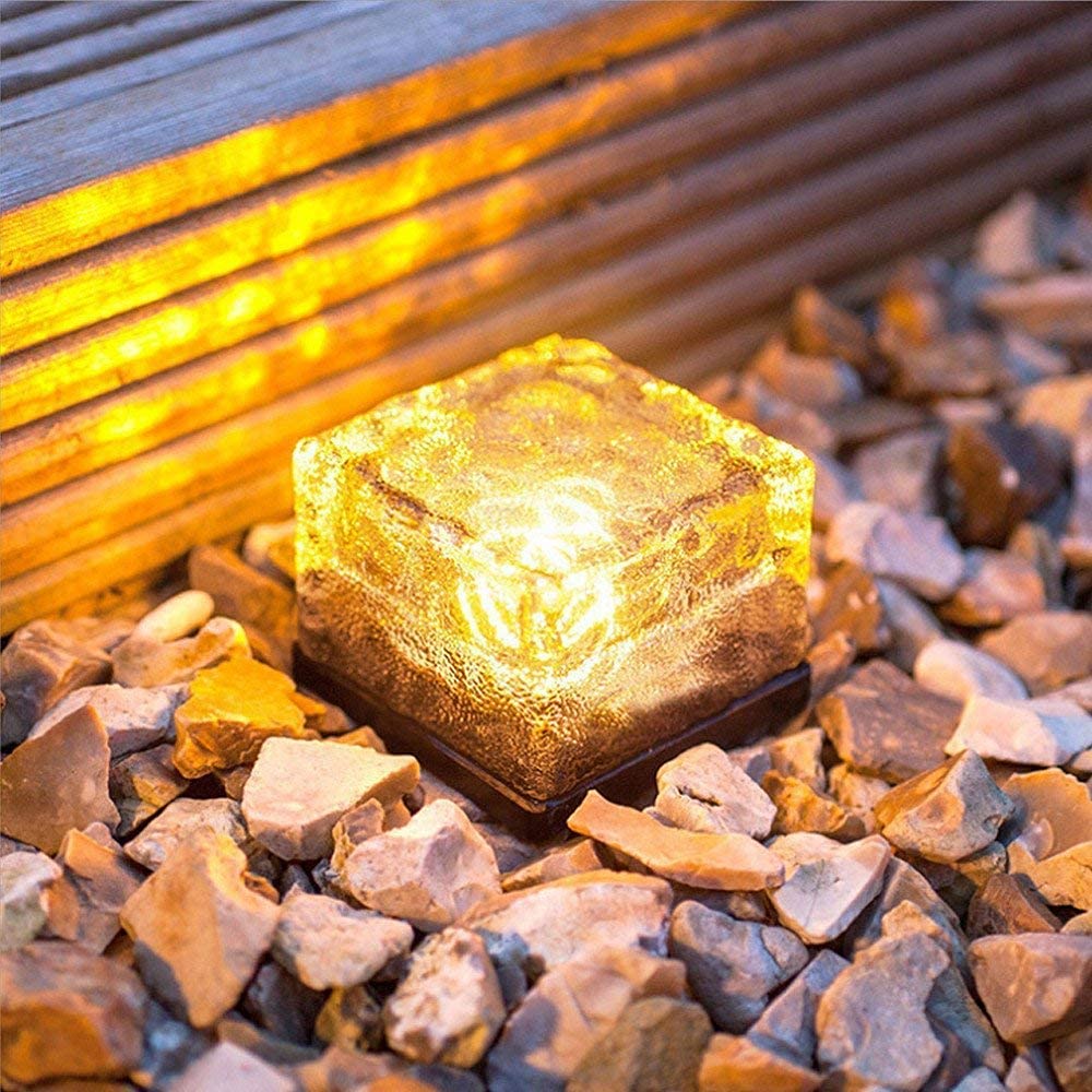 Longwu 1 Pack Solar Ice Cube Lights - Waterproof Outdoor LED Garden Lights for Lawn, Pathway & Landscape Decoration | Perfect for Patio, Yard, Poolside & Wedding Decor