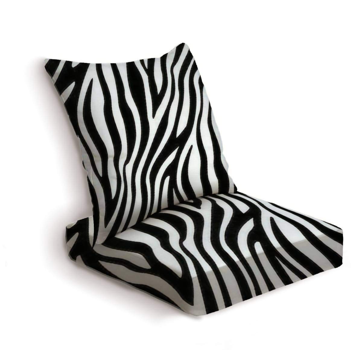 ONENPENRI 2-Piece Outdoor Deep Seat Cushion Set - Zebra Stripe Pattern Waterproof Patio Furniture Cushions for Lounge Chairs, Conversation Sets & Deep Seating - Perfect for Backyard, Poolside & Deck Relaxation