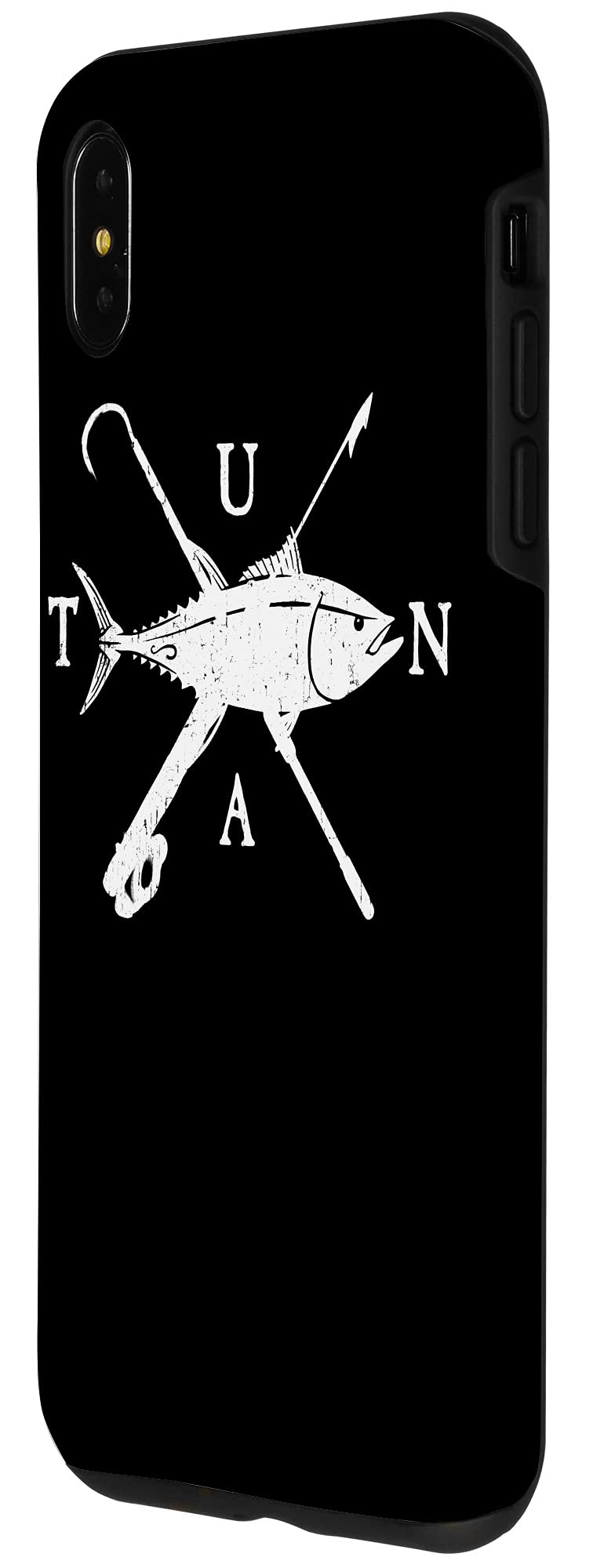 iPhone XS Max Case - Tuna Fishing Logo with Harpoon & Gaff Design - Durable Protective Cover for Fishermen & Outdoor Enthusiasts - Perfect for Fishing Trips, Beach Outings & Water Sports