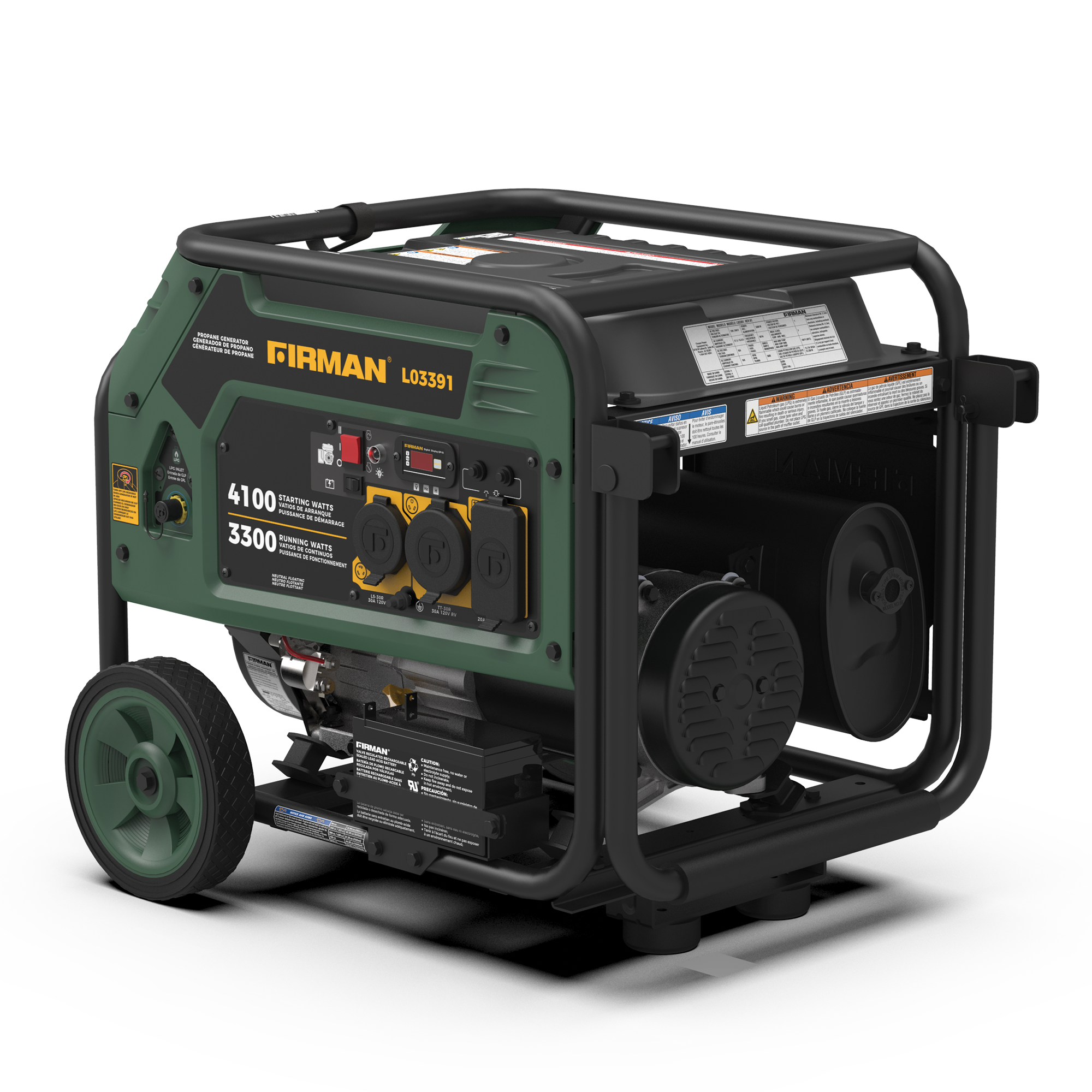 4100W LPG Portable Generator with Electric Start - Perfect for Camping, RV Trips, and Emergency Power Backup