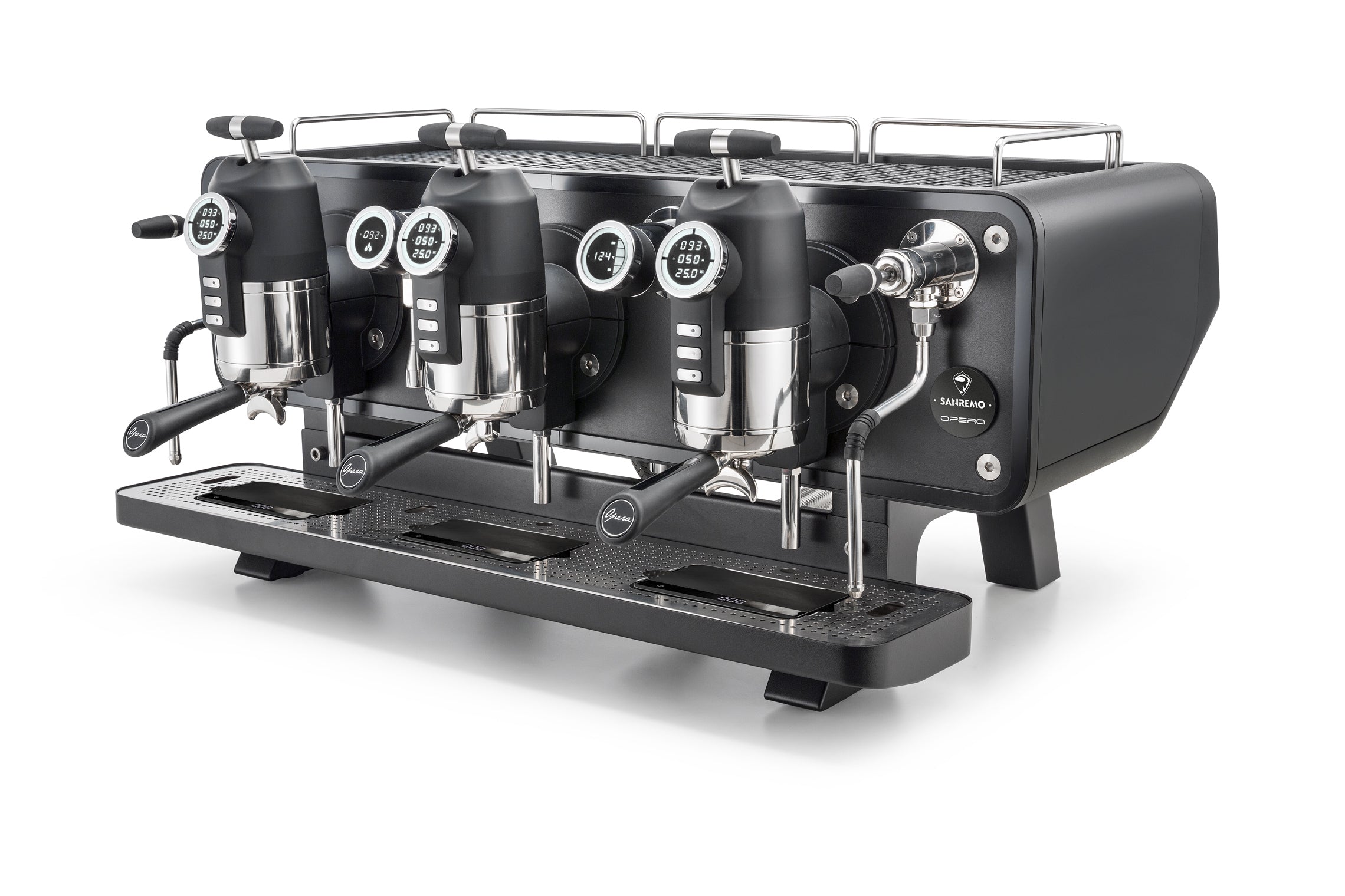 Sanremo Opera 2.0 Commercial Espresso Machine - 3 Group Semi-Automatic Coffee Maker in Black | Perfect for Cafes, Restaurants & Coffee Shops
