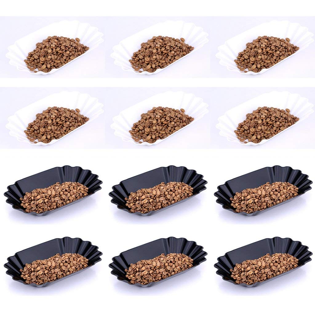 12-Piece Plastic Oval Coffee Cupping Sample Trays - Coffee Bean Tasting Dishes, Snack Plates for Baristas & Home Brewing - Perfect for Coffee Tasting, Cupping Sessions & Small Snacks Serving