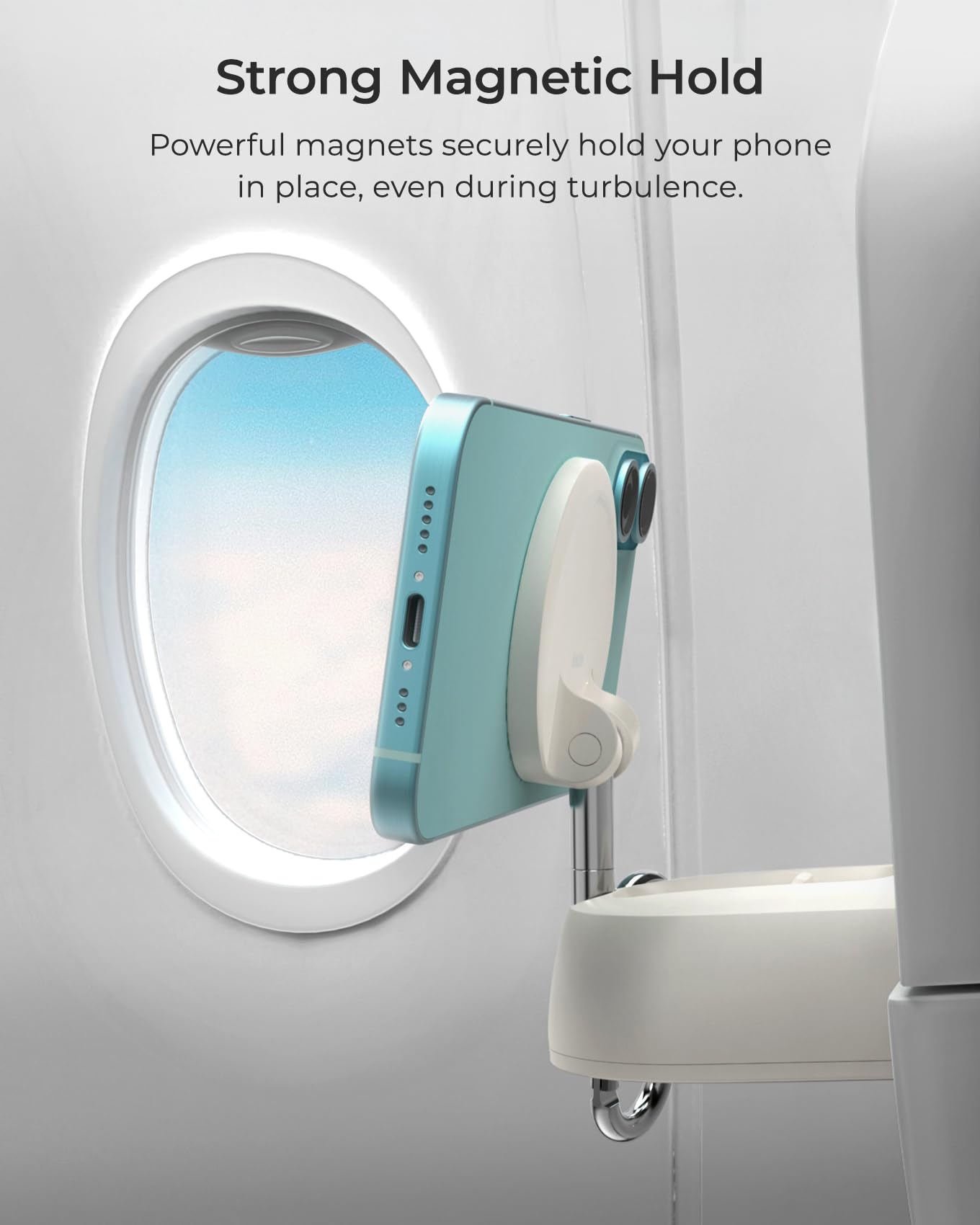 iOttie Treker Magnetic Airplane Phone Holder - 360° Swivel Head & Universal MagSafe/Qi2 Compatible for iPhone & Android | Car, Plane & Travel Essential Accessory