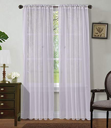 LinenTopia Sheer Window Curtains - 2 Panels, 54
