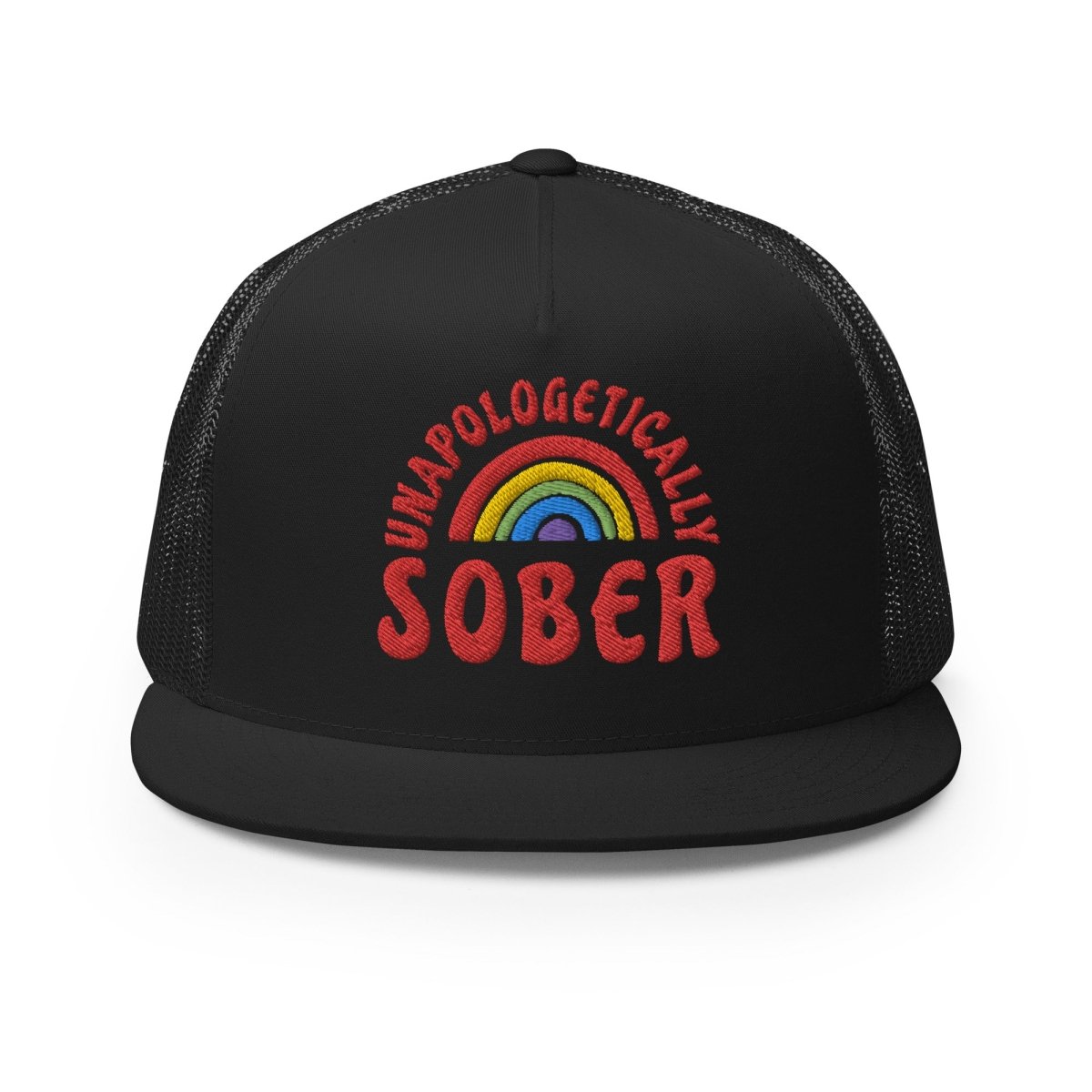 Unapologetically Sober Embroidered Trucker Hat - Stylish Recovery Support Cap for AA Meetings & Sober Living - Perfect for Addiction Recovery Gifts & Sober Life Celebration