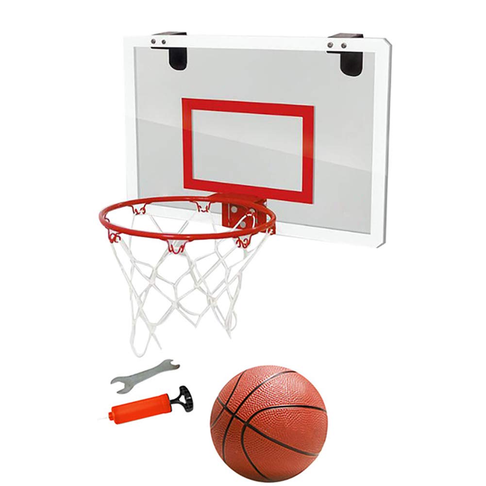 Qiguch66 Indoor Mini Basketball Hoop Set - Wall/Door Mounted with Ball & Pump - Fun Kids Sports Game for Home, Dorm, Bedroom, Office (Red) | Perfect for Indoor Play, Birthday Gifts & Stress Relief