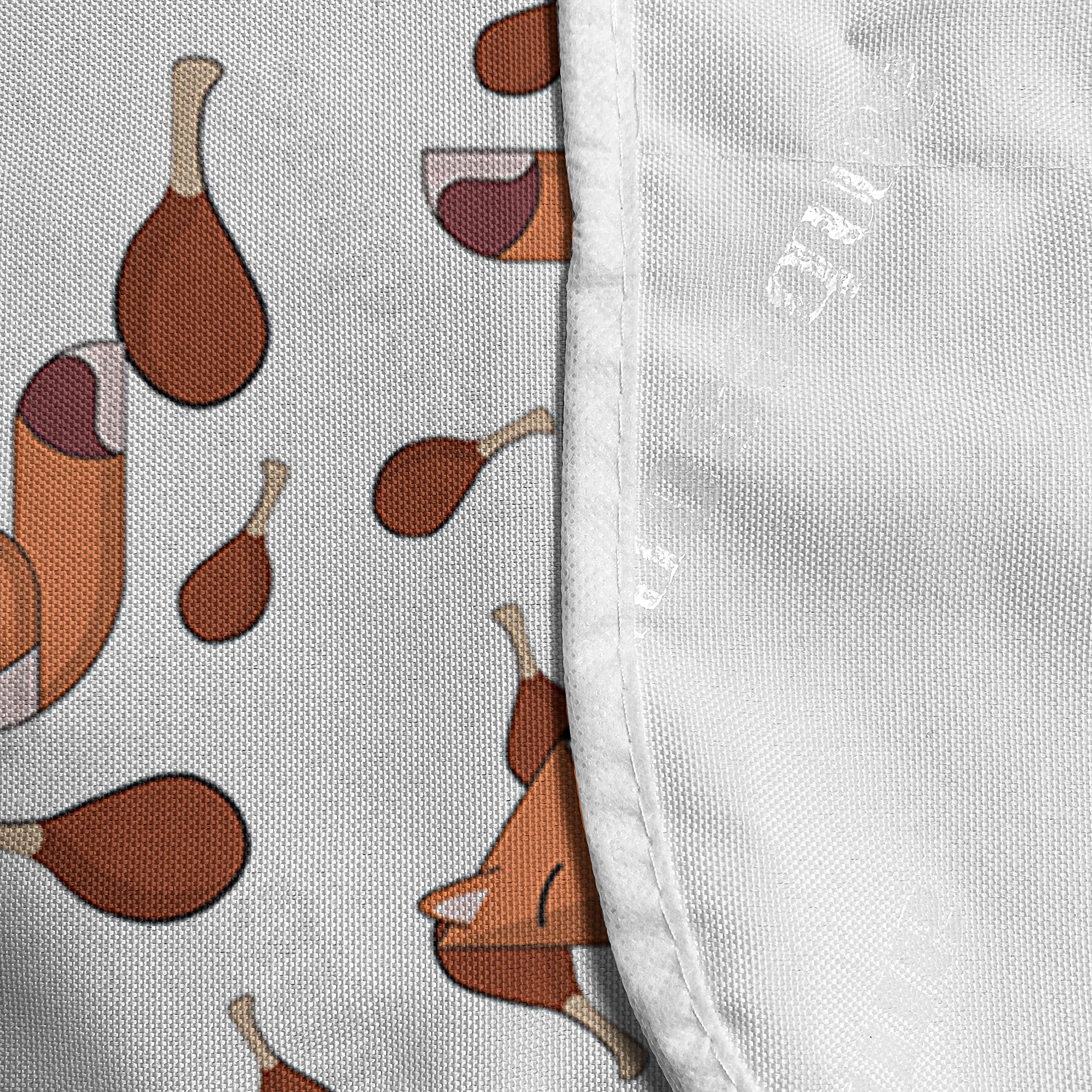 Ambesonne Fox Microwave Oven Cover - Cartoon Wild Animal & Meat Pattern Waterproof Kitchen Organizer with Pockets, 36 x 12 Inches, Burnt Sienna Cinnamon - Perfect for Home, Apartment & Dorm Kitchen Decor