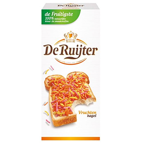Deruijter Fruit Sprinkles (Hail) 14 Oz Box - Pack of 4 | Colorful Dessert Toppings for Cakes, Cupcakes, Ice Cream & Baking Decorations