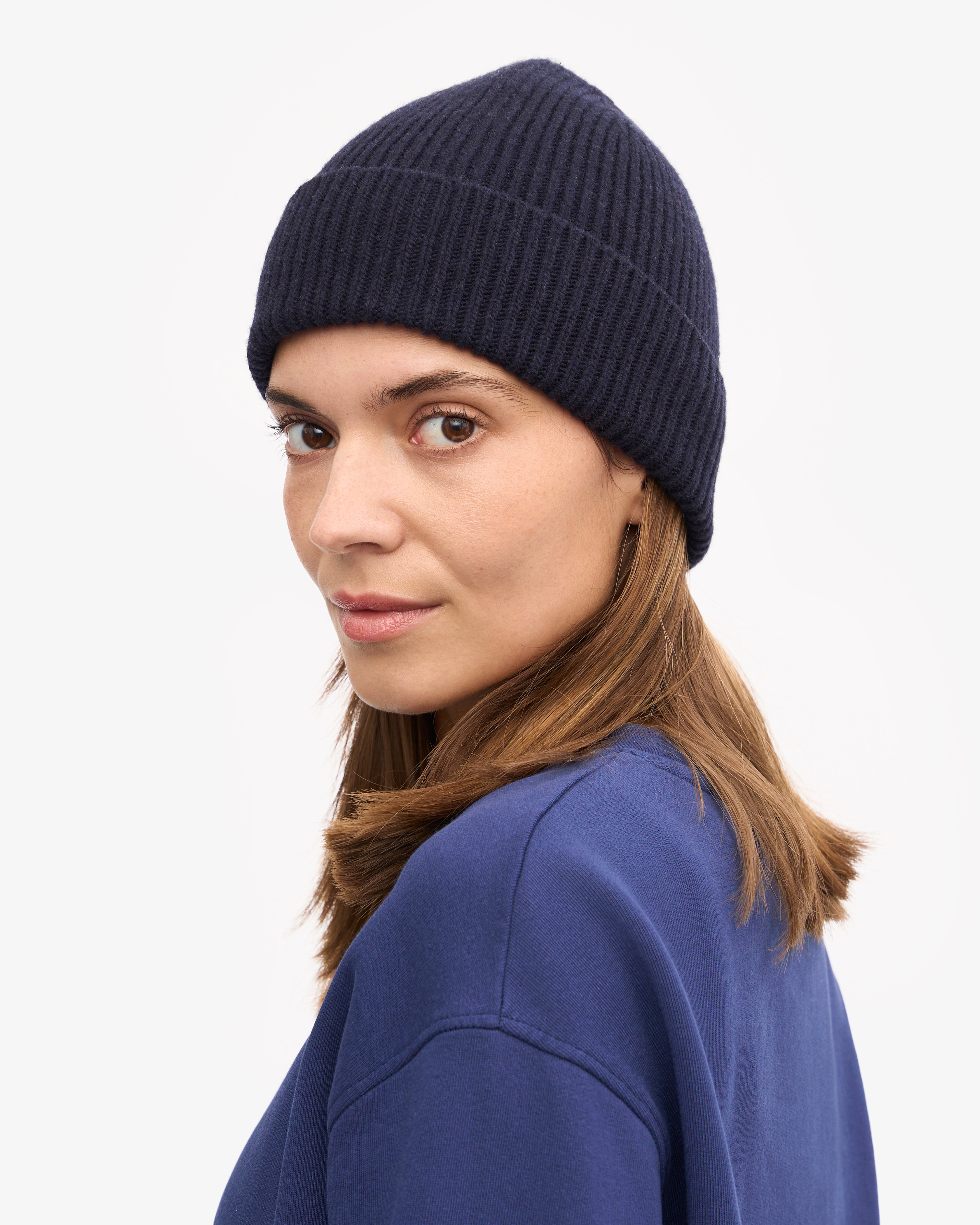 Premium Merino Wool Beanie for Men & Women - Soft Warm Winter Hat in Navy Blue - Perfect for Skiing, Hiking & Outdoor Activities
