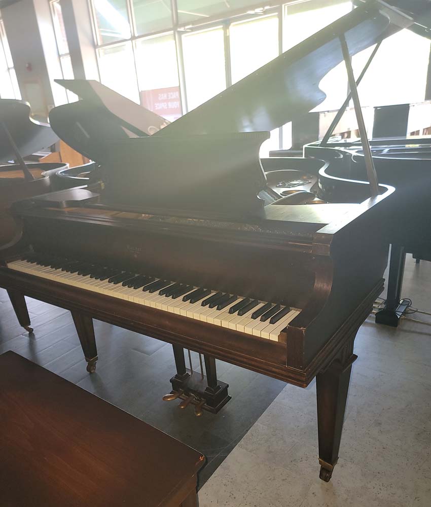 Vintage 1963 Fischer NY Grand Piano - Polished Mahogany Finish | Serial Number 158008 | Used Antique Piano for Home, Studio & Concert Hall Performances