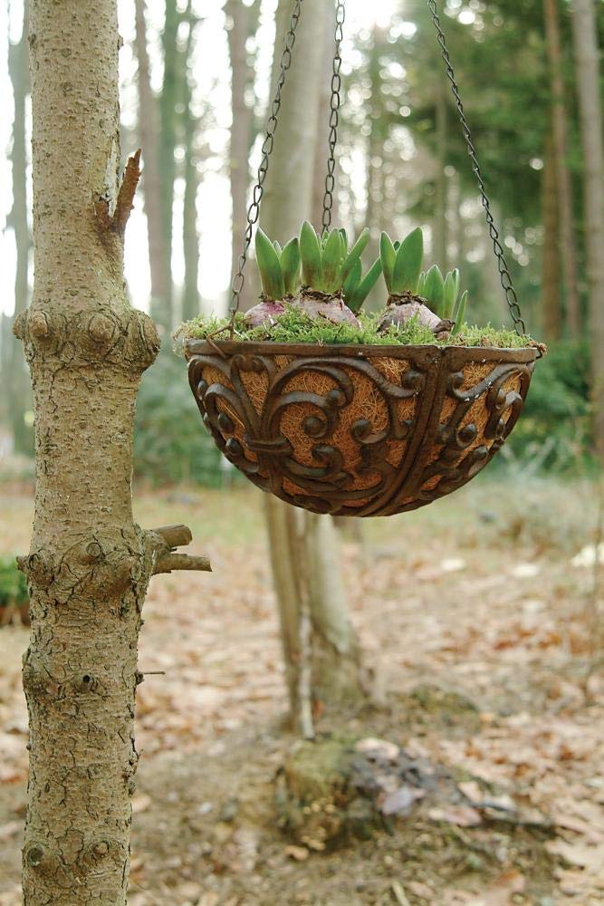 Esschert Design Large Cast Iron Hanging Basket Hook - Heavy Duty Garden Plant Hanger for Outdoor Porch, Patio, and Balcony Decor