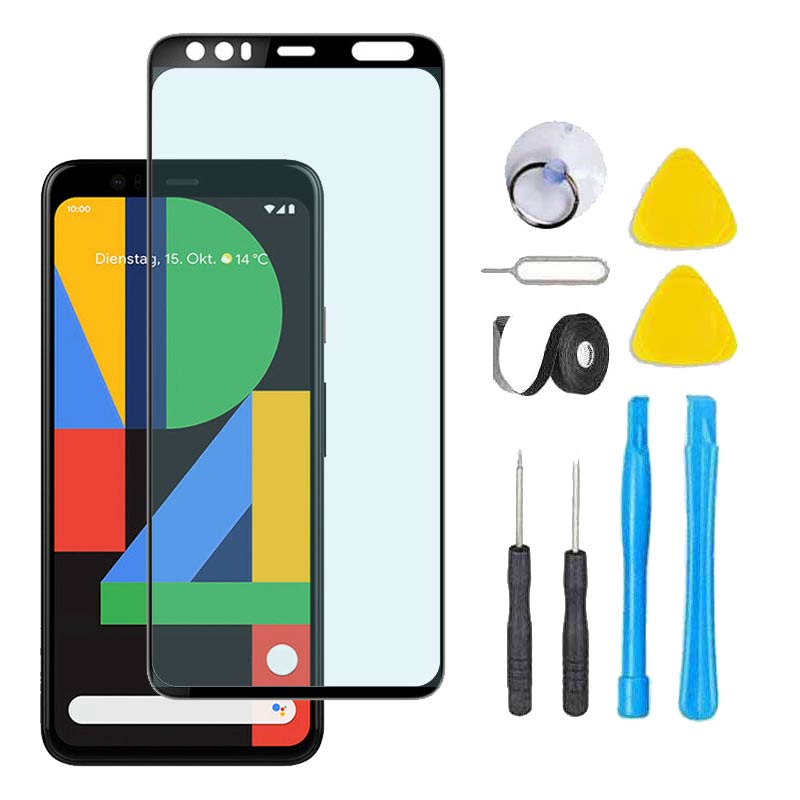 Google Pixel 4 Premium Tempered Glass Screen Replacement Kit - G020I, GA01188, GA01187, GA01189, GA01191 - DIY Repair Solution for Cracked or Damaged Screens - Perfect for Home, Office, or Travel Use