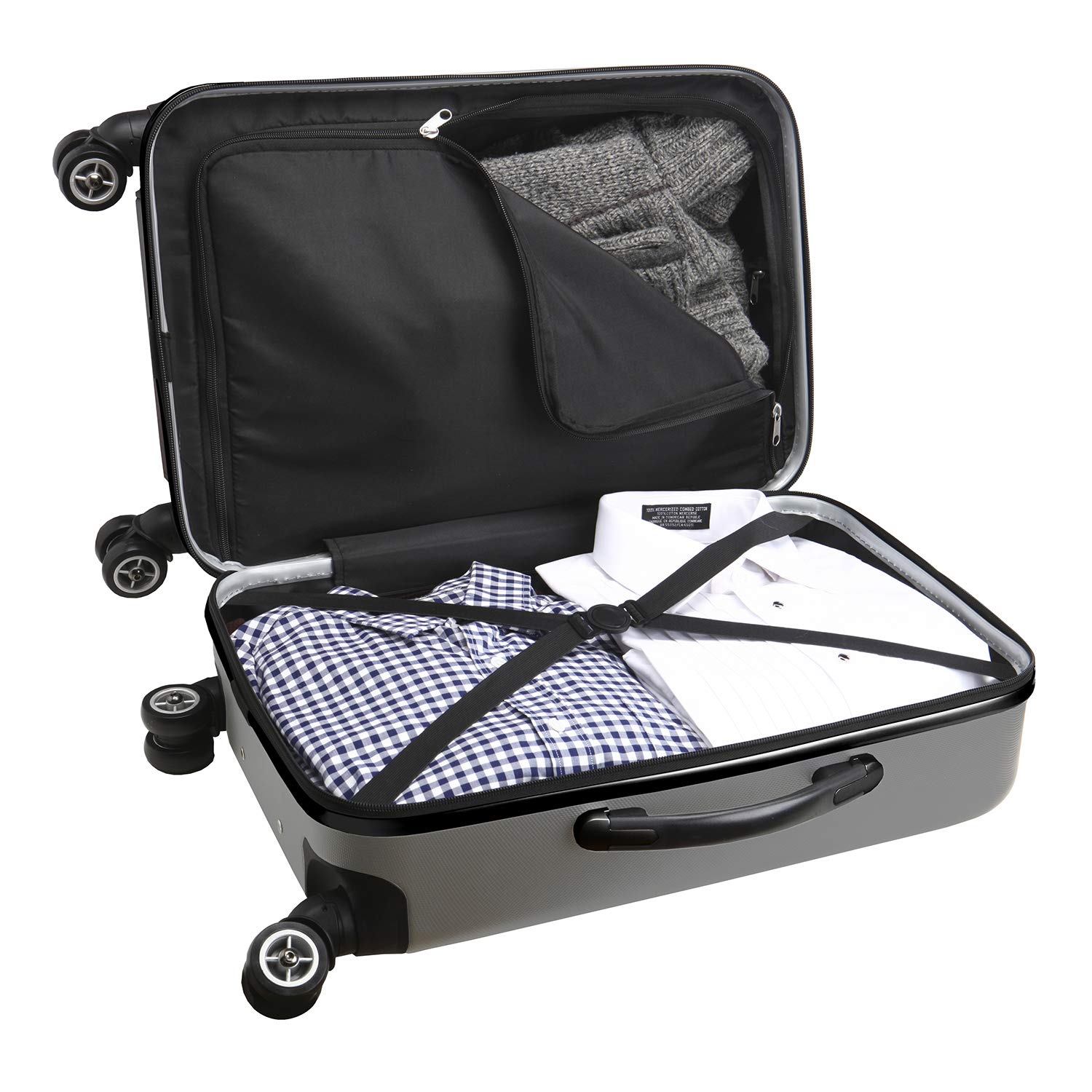 NCAA Deluxe 2-Piece Backpack & Carry-On Luggage Set in Silver - Perfect for College Students, Travel & Sports Fans
