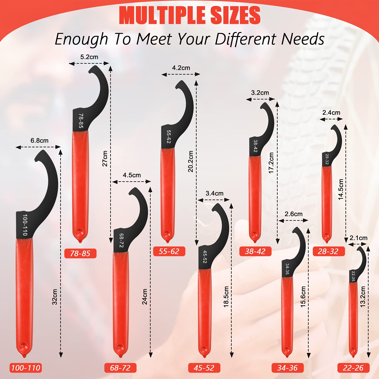 Honoson 9-Piece Adjustable Spanner Wrench Set - Steel Coilover Wrenches for Suspension & Shock Adjustments - Perfect for Automotive Repair, DIY Mechanics, and Off-Road Vehicle Maintenance
