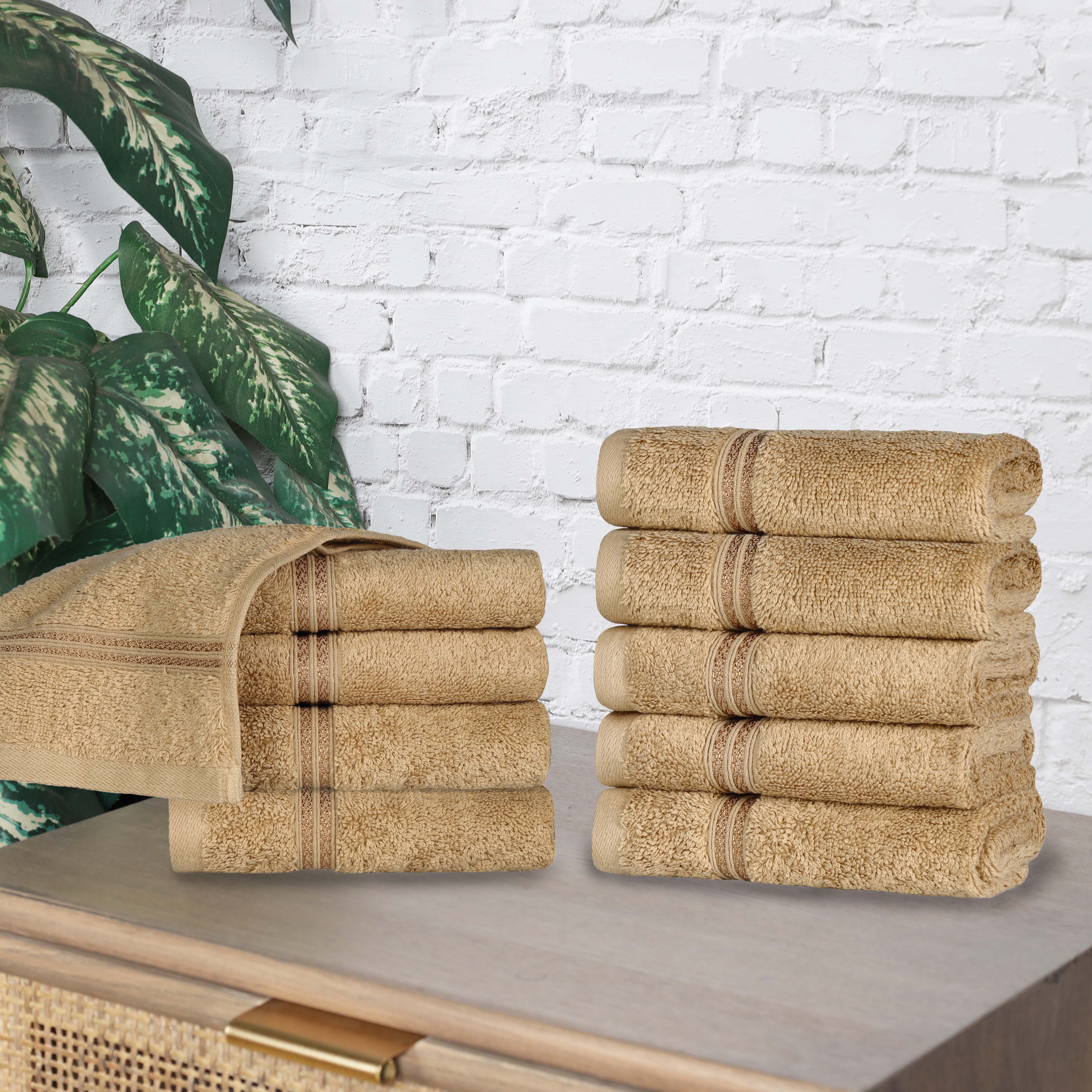 Premium Egyptian Cotton Face Towels - Ultra Soft & Highly Absorbent Bath Towel Set of 10 | Gentle for Sensitive Skin, Perfect for Spa, Gym & Luxury Bathroom Essentials