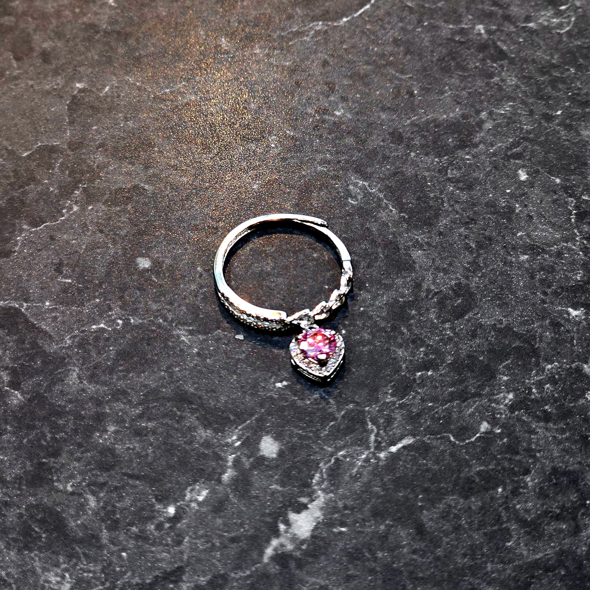 AG Collective Blush Charm Ring - Dainty Gold-Tone Adjustable Ring for Women | Perfect for Everyday Wear, Gifts & Special Occasions