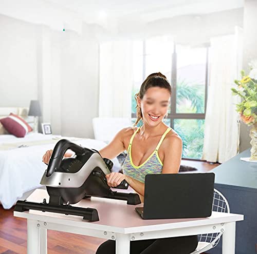 Portable Magnetic Mini Exercise Bike - Arm & Leg Pedal Exerciser for Home & Office Workout, Compact Desk Bike for Indoor Fitness, Black/White - Perfect for Under Desk Cycling & Physical Therapy