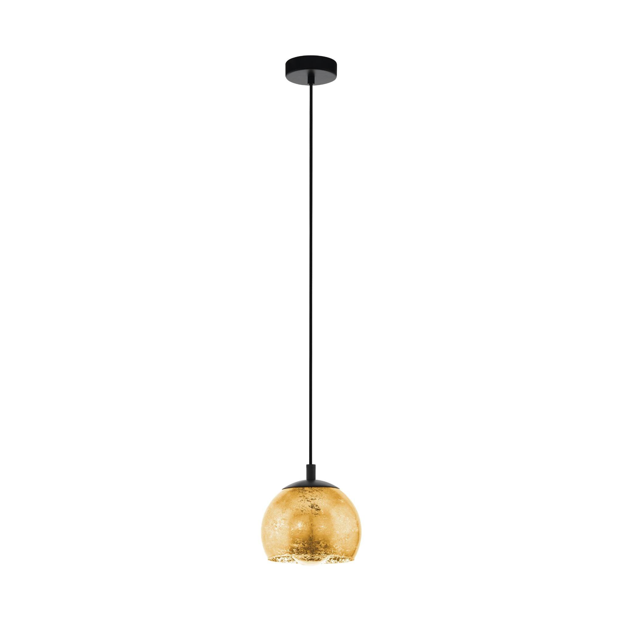 Eglo Albaraccin 19cm Gold Leaf Spherical Ceiling Pendant Light - Modern Luxury Lighting for Dining Room, Bedroom, or Living Room Decor