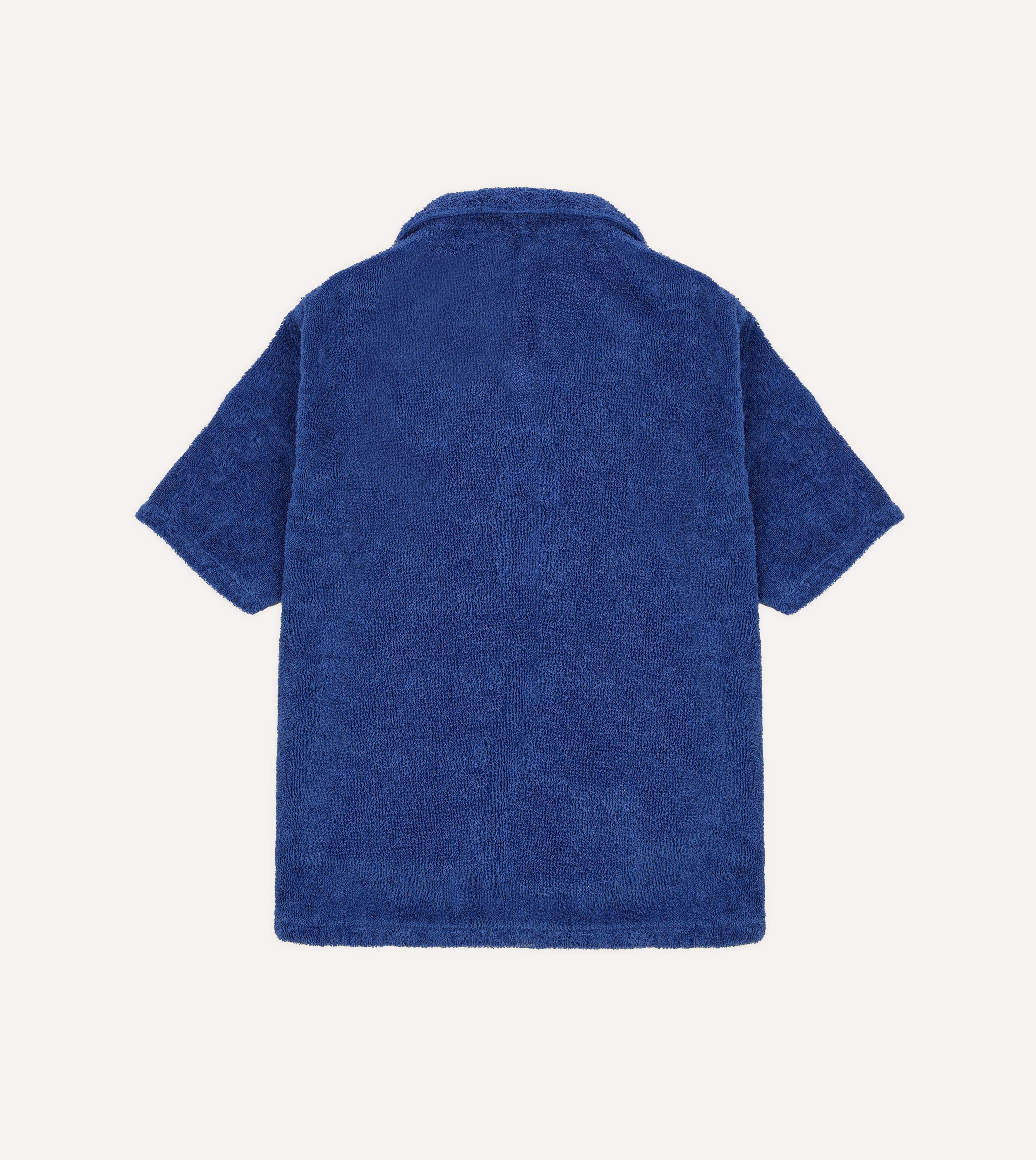 Blue Cotton Terry Short Sleeve Safari Shirt for Men - Comfortable Breathable Casual Shirt for Outdoor Adventures, Travel & Summer Wear