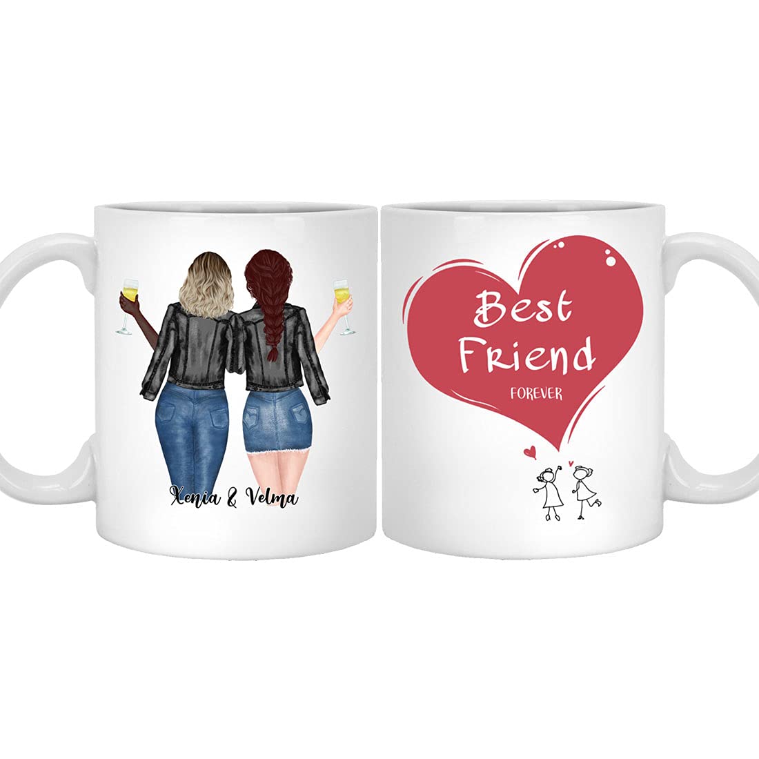 Personalized Best Friend Sister Mug for Women - Custom Name Coffee Cup for BFF, Long Distance Friendship, Sister Moving Away Gift - Perfect for Christmas, Birthday & Sister Appreciation - Ideal for Coffee, Tea & Hot Drinks at Home or Office