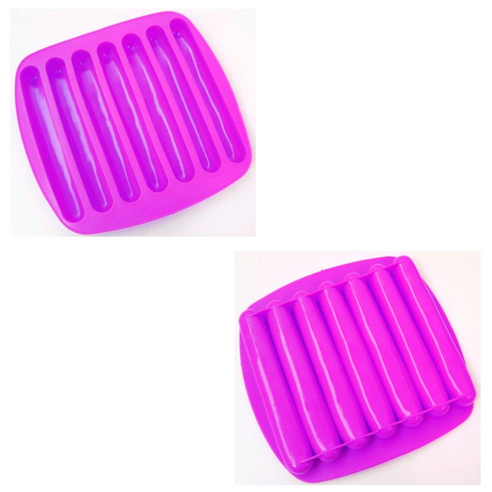 2-Pack Silicone Ice Maker Stick Trays - Reusable Ice Cube Molds for Water Bottles, Sports Drinks & Chocolate - Perfect for Cocktails, Iced Coffee & Party Beverages
