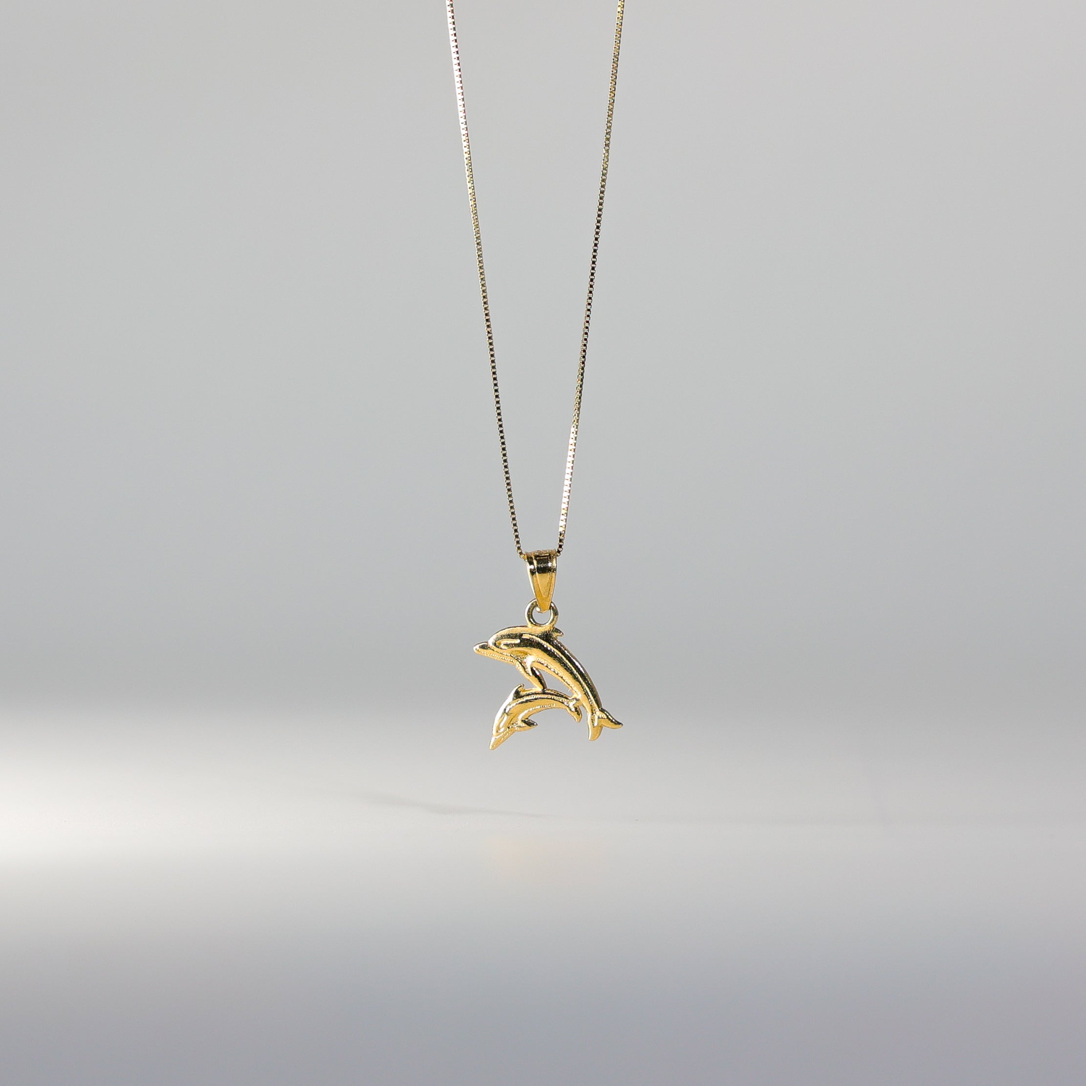 Gold Double Dolphins Pendant Necklace - Model 1675 | Elegant Jewelry Gift for Women, Perfect for Beach Parties & Summer Fashion