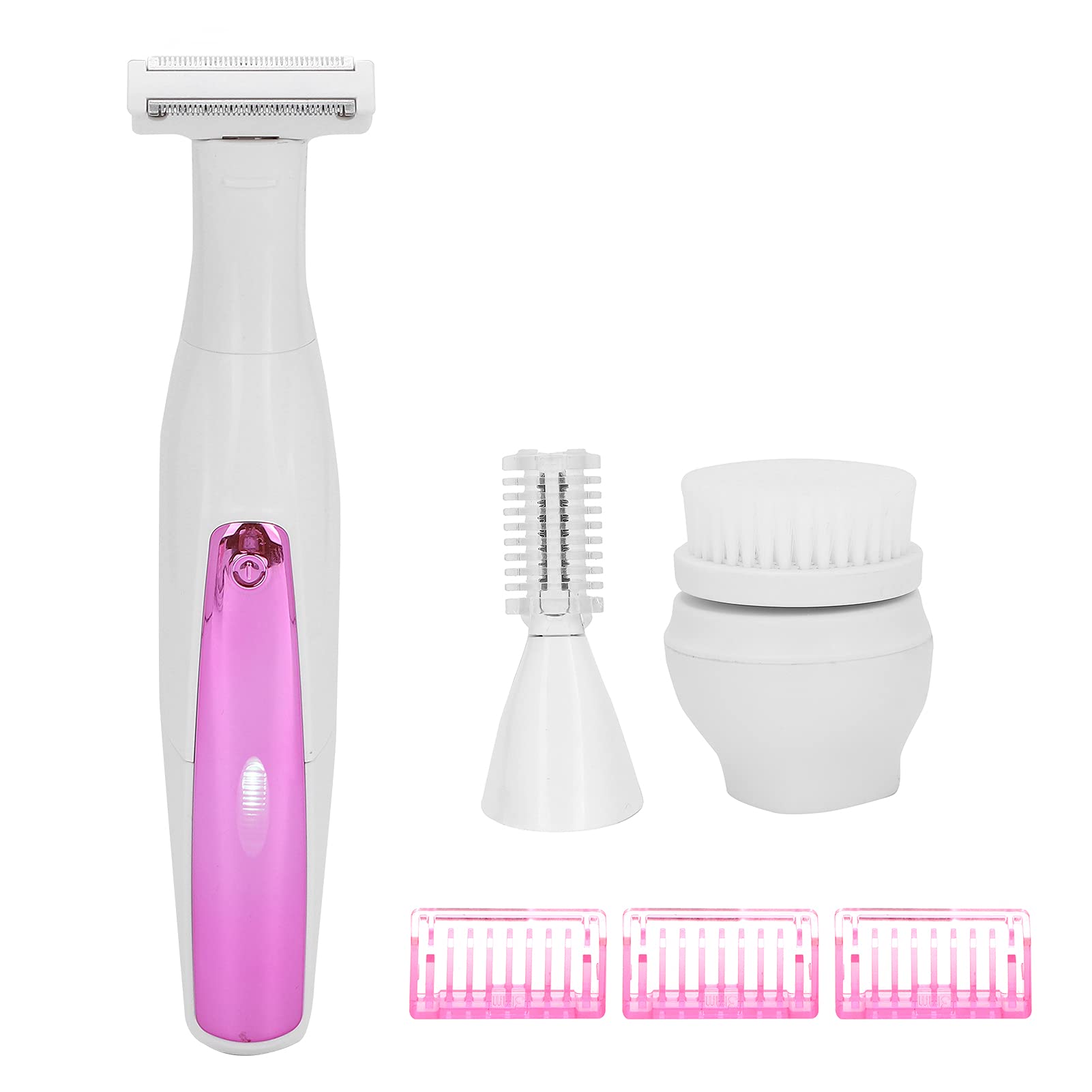 Women's Electric Razor & 3-in-1 Facial Hair Trimmer - Eyebrow Shaver, Hair Remover with Comb & Facial Cleaning Brush for Smooth Skin Care | Perfect for Travel, Home Use & Daily Grooming Routine